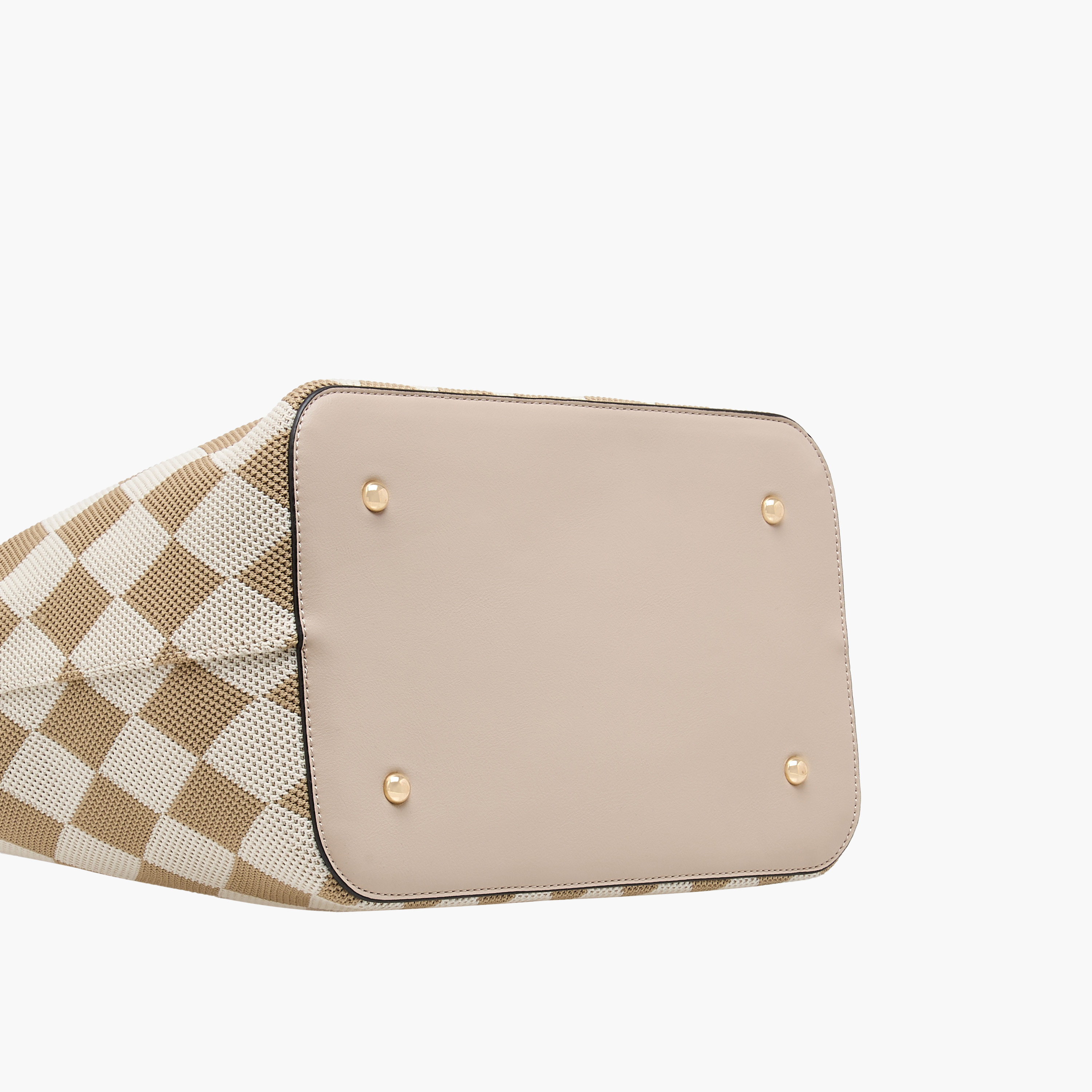 Bessie London Checked Tote Bag with Double Handles and Flap Closure-women-bagsandwallets-handbags-image-7