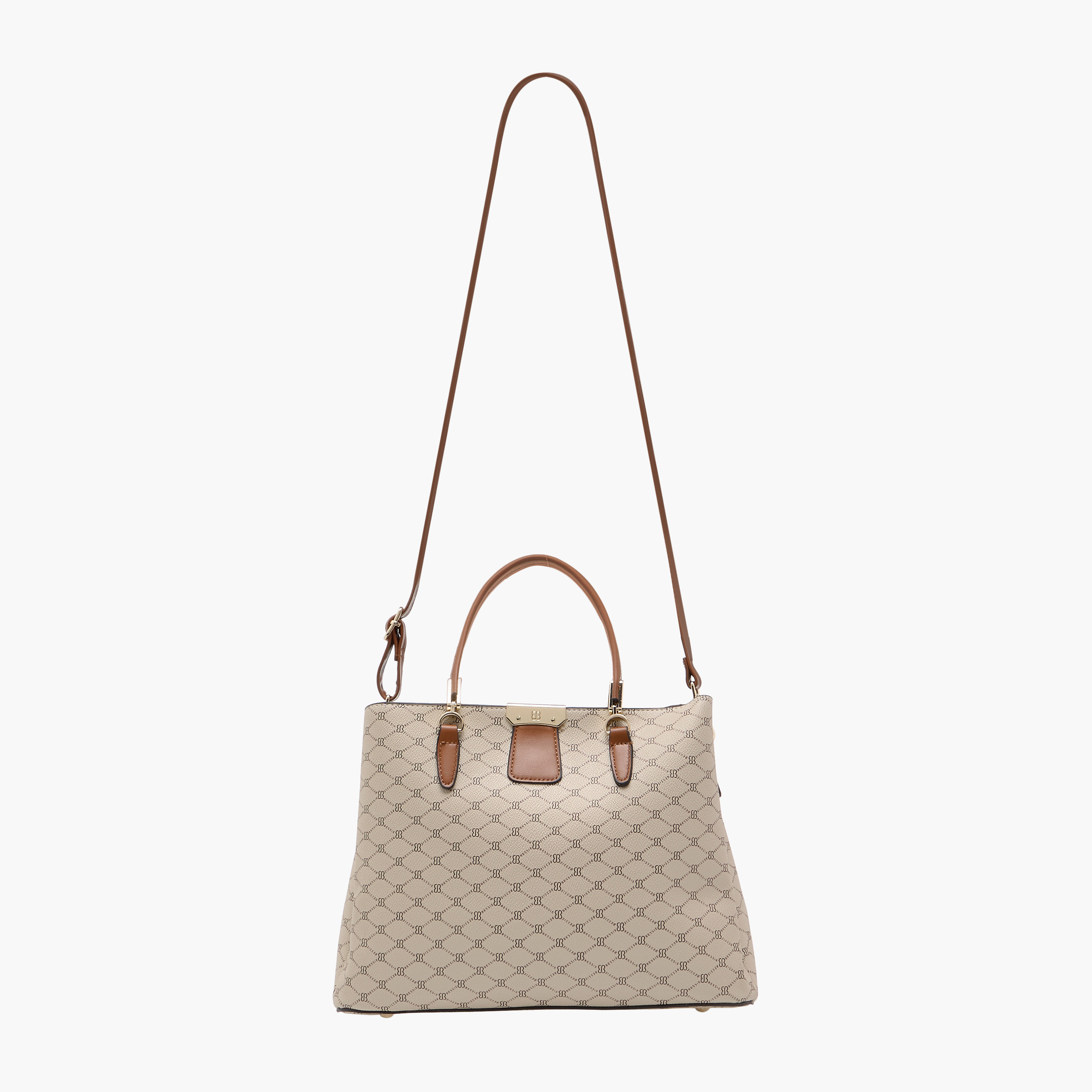 Bessie London Monogram Print Tote Bag with Double Handles and Zip Around Wallet-women-bagsandwallets-handbags-image-3