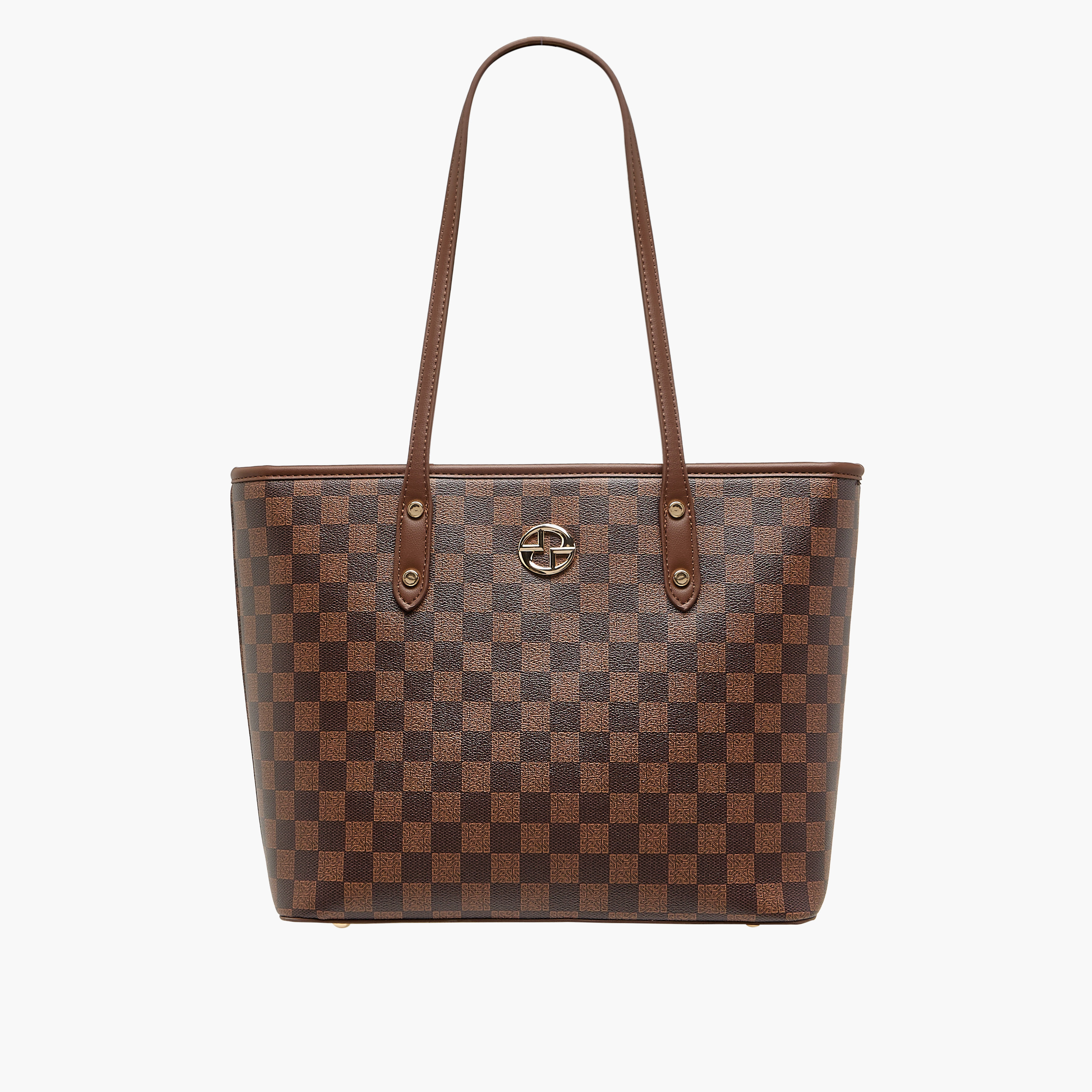 شنطة توت بمقابض مزدوجة وسحاب إغلاق وطبعات مونوجرام من ساشا-women-bagsandwallets-handbags-image-1