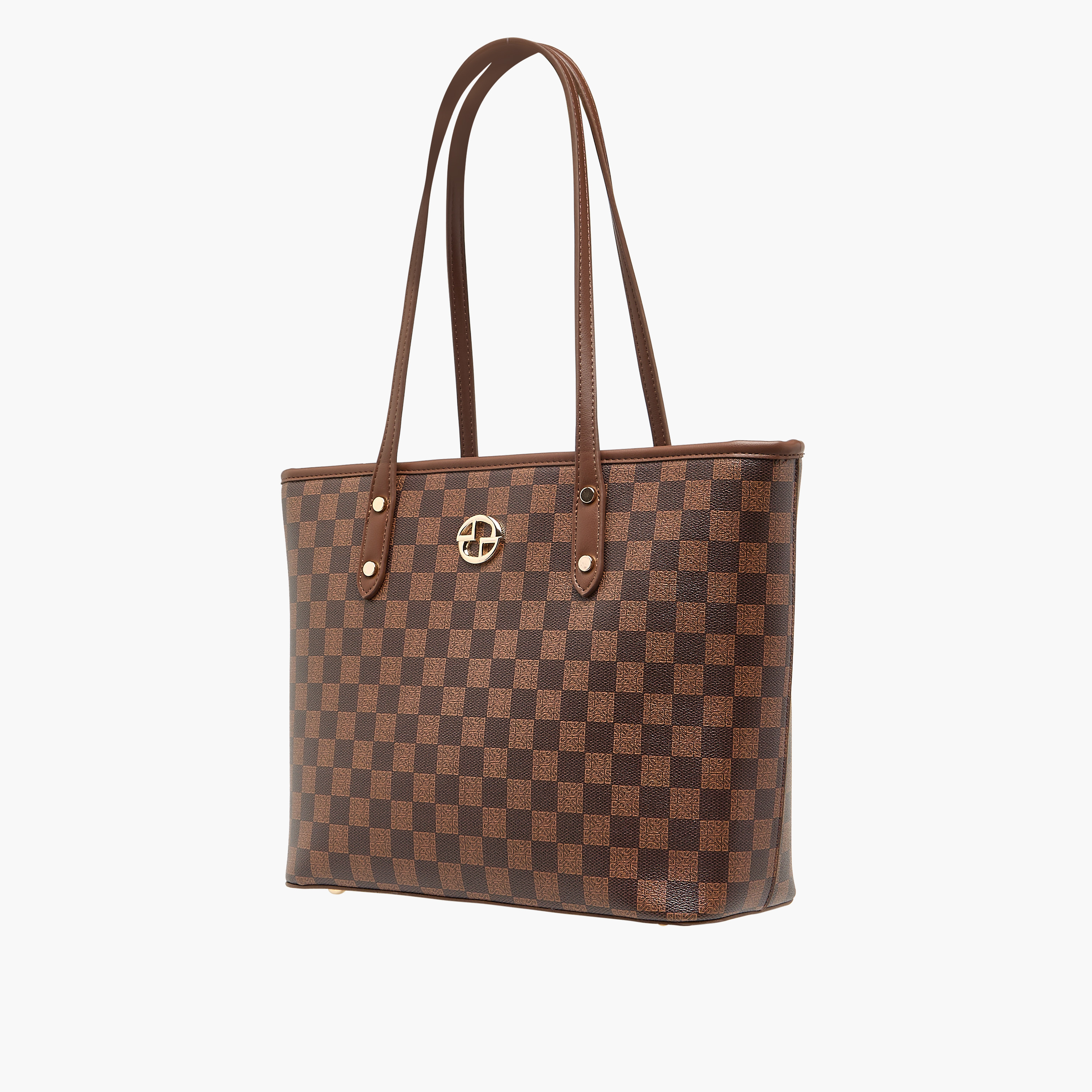 شنطة توت بمقابض مزدوجة وسحاب إغلاق وطبعات مونوجرام من ساشا-women-bagsandwallets-handbags-image-3