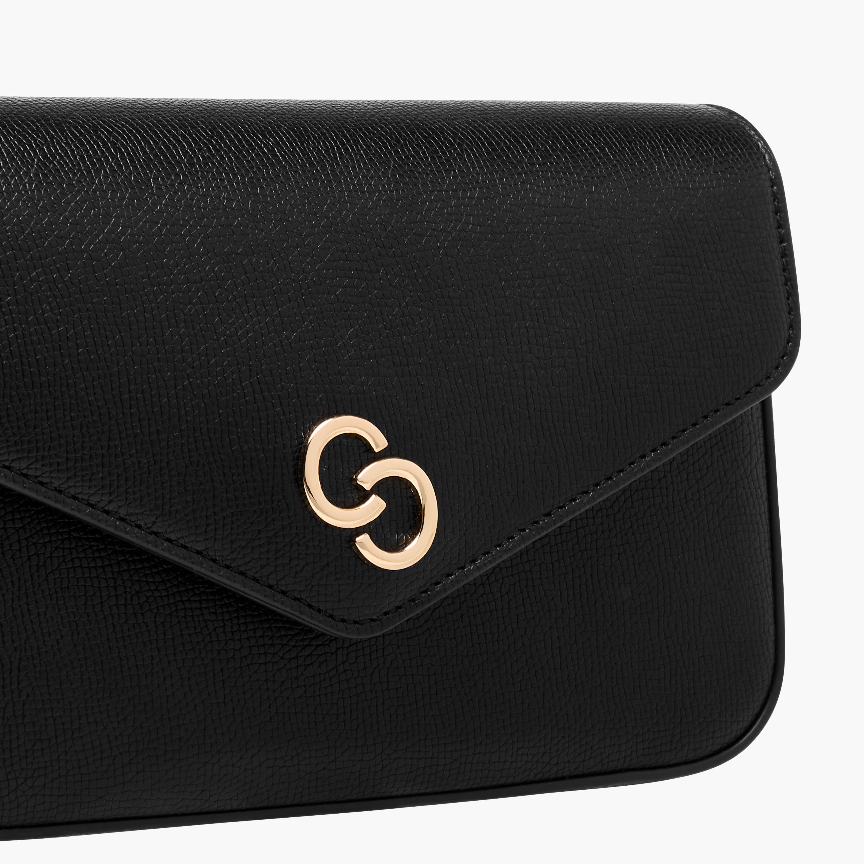 شنطة كروس بودي بارزة الملمس بحزام سلسلة قابل للفصل وطية إغلاق من سيليست-women-bagsandwallets-handbags-image-4