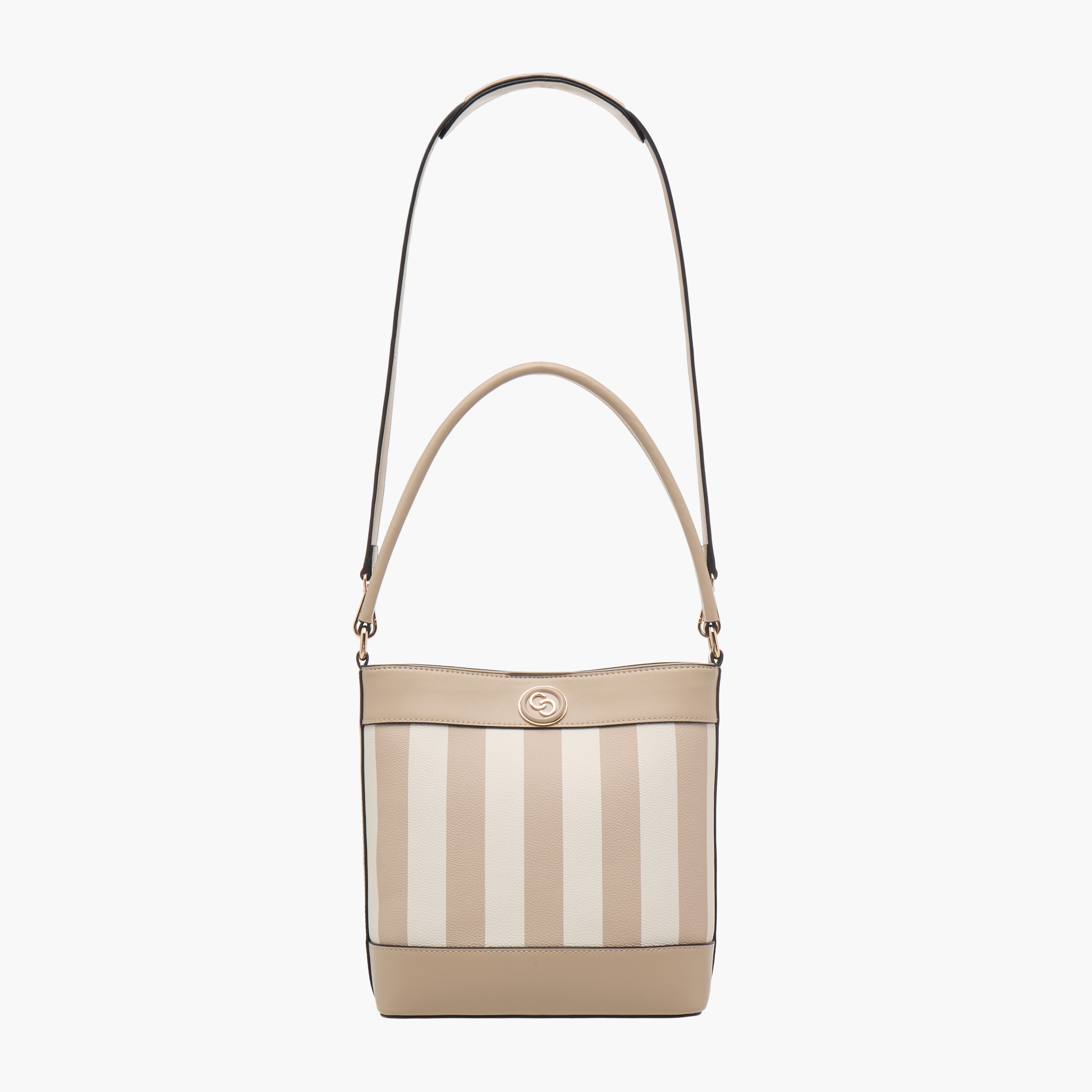 شنطة دلو مخططة بحزام قابل للفصل من سيليست-women-bagsandwallets-handbags-image-3
