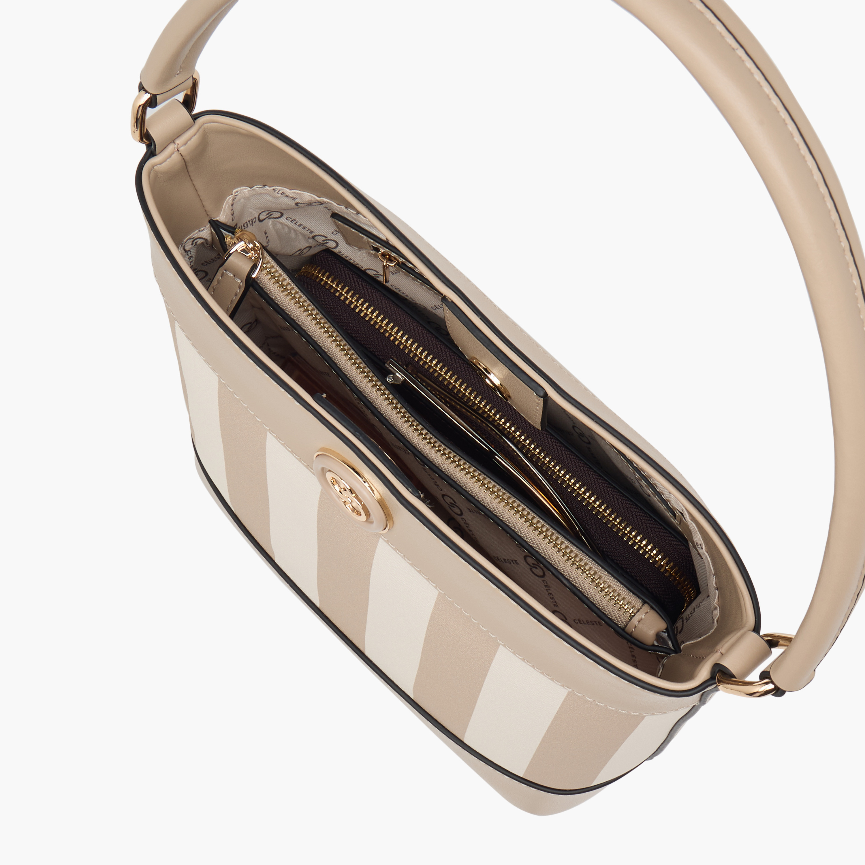 شنطة دلو مخططة بحزام قابل للفصل من سيليست-women-bagsandwallets-handbags-image-9