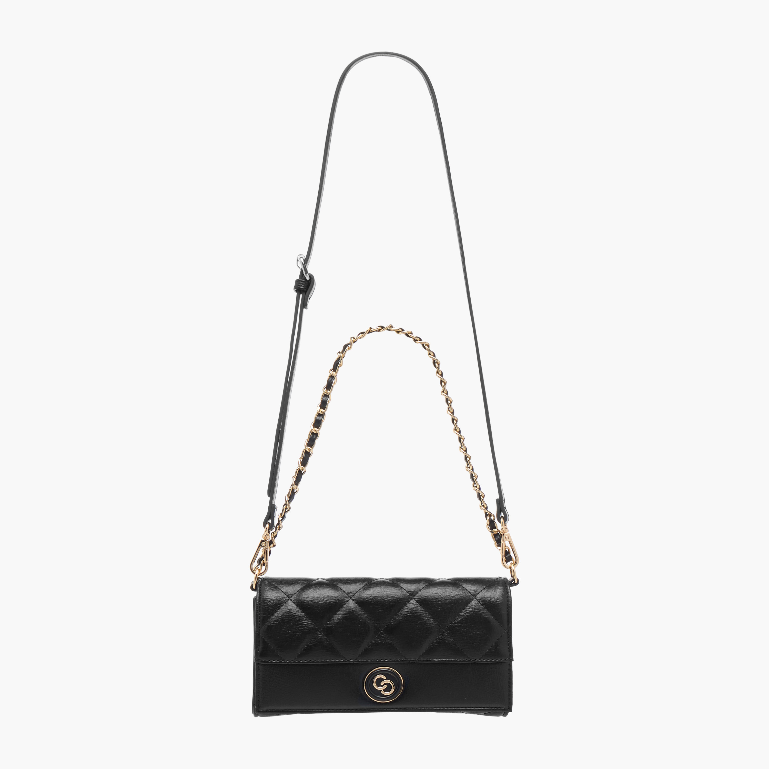Celeste Quilted Crossbody Bag with Flap Closure and Chain Strap-women-bagsandwallets-handbags-image-3