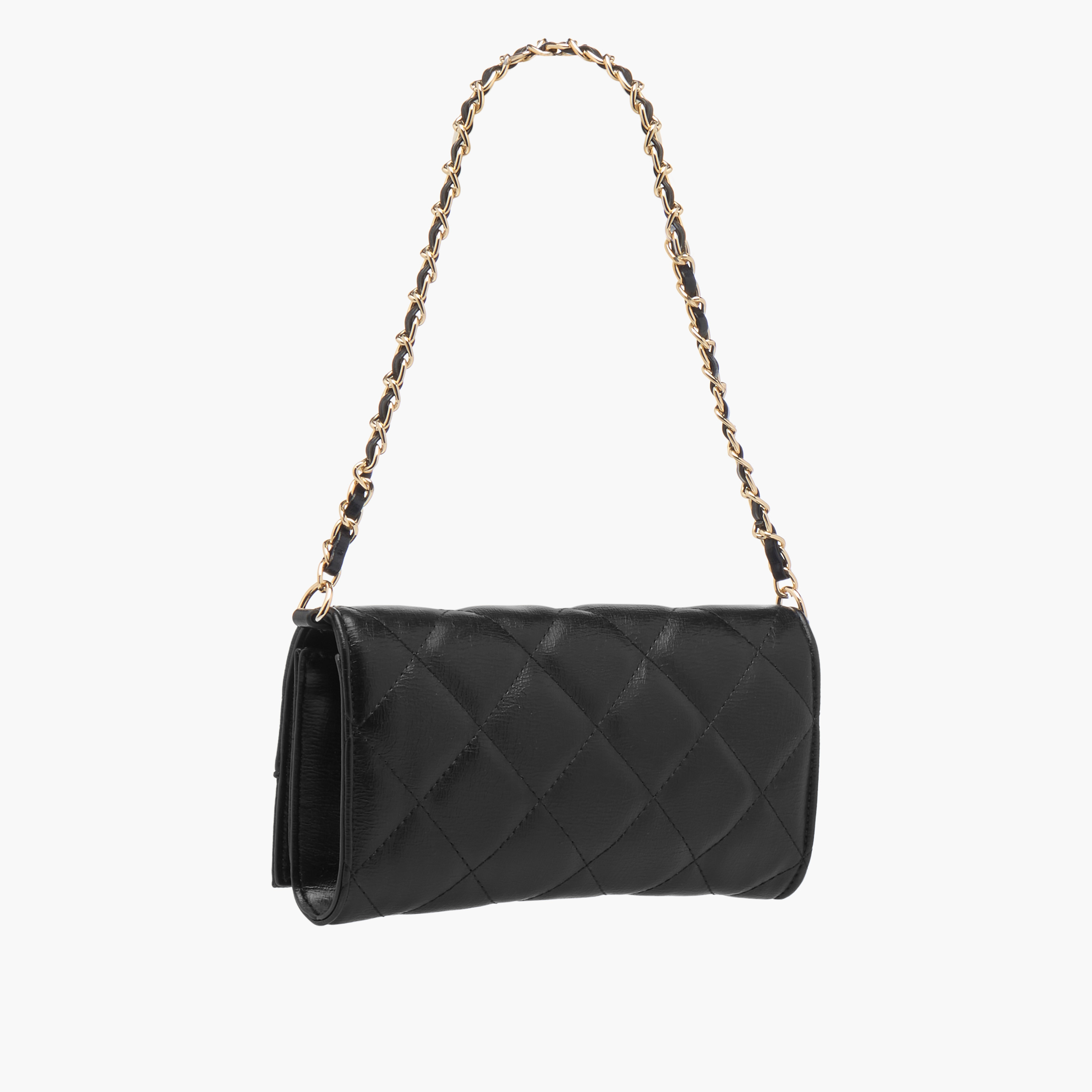 Celeste Quilted Crossbody Bag with Flap Closure and Chain Strap-women-bagsandwallets-handbags-image-4