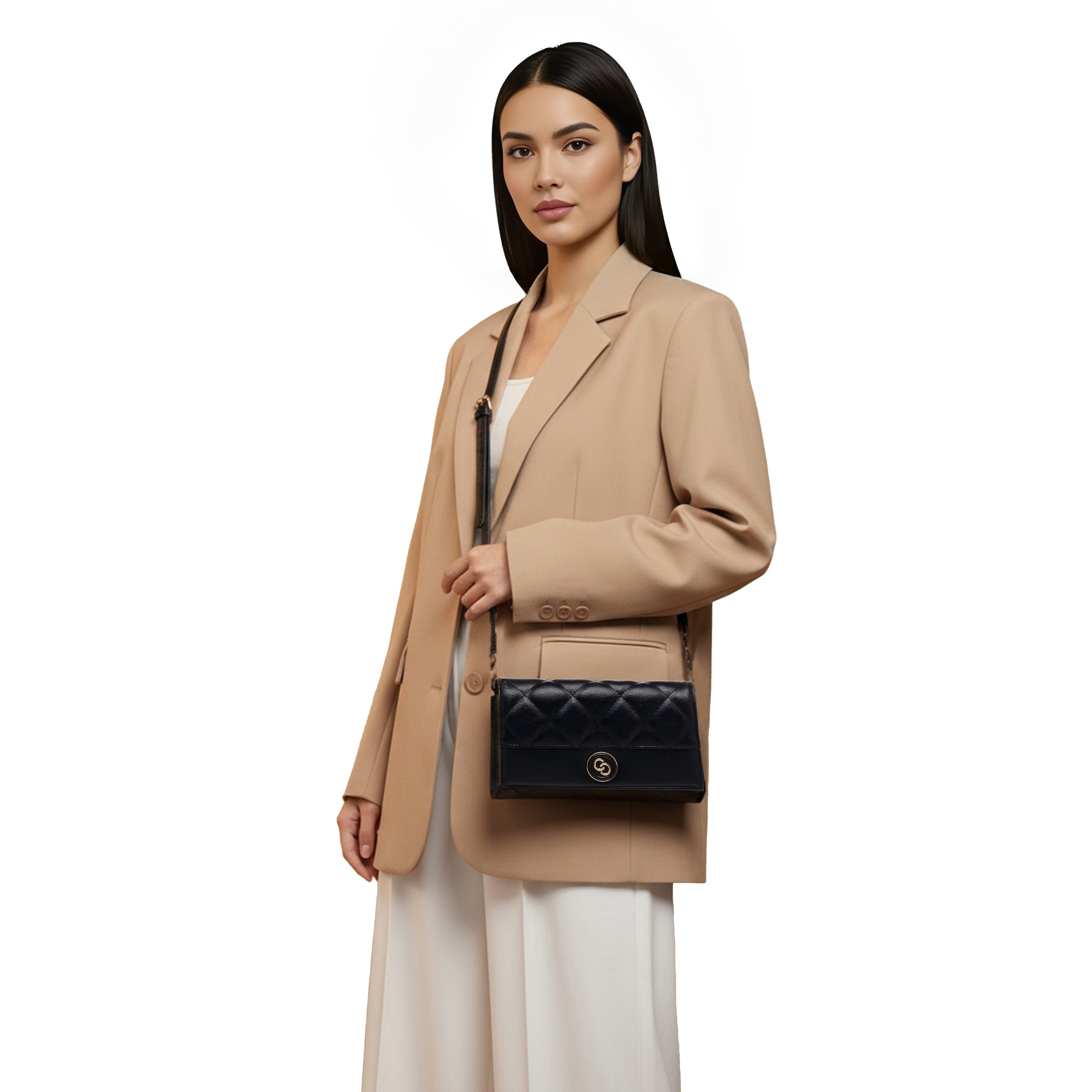 Celeste Quilted Crossbody Bag with Flap Closure and Chain Strap-women-bagsandwallets-handbags-image-2