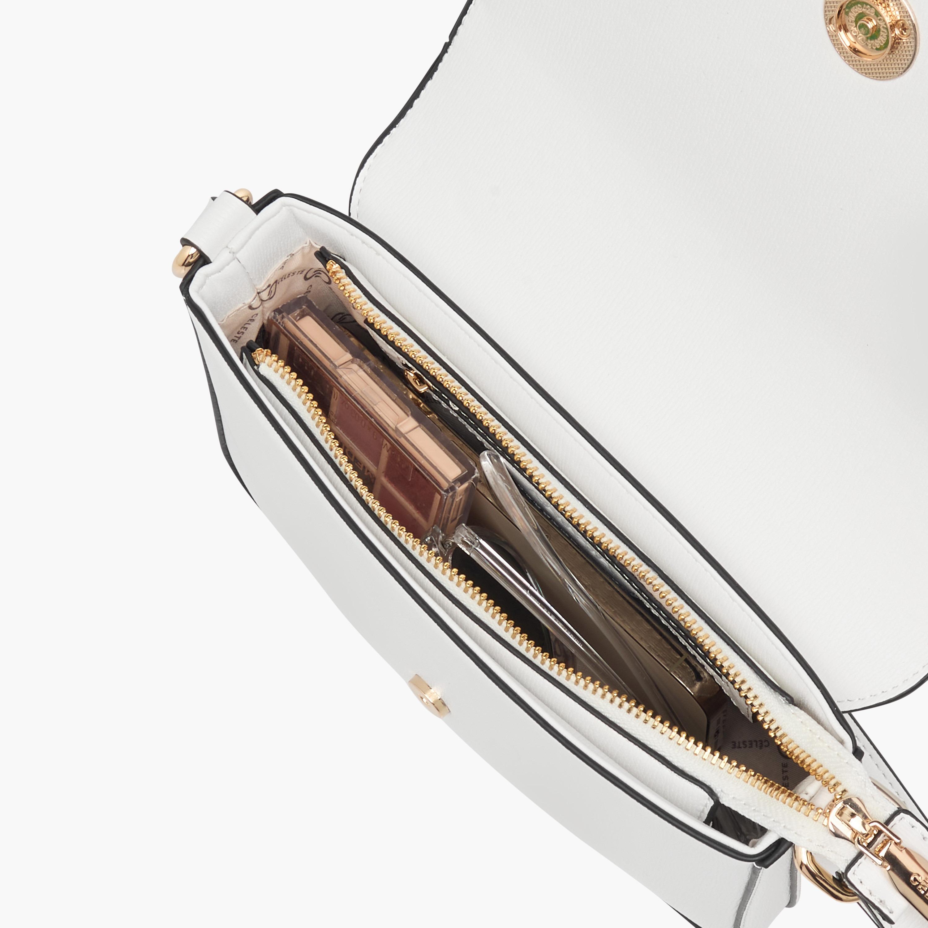 شنطة كروس بودي سادة بطية إغلاق وحزام قابل للتعديل من سيليست-women-bagsandwallets-handbags-image-7