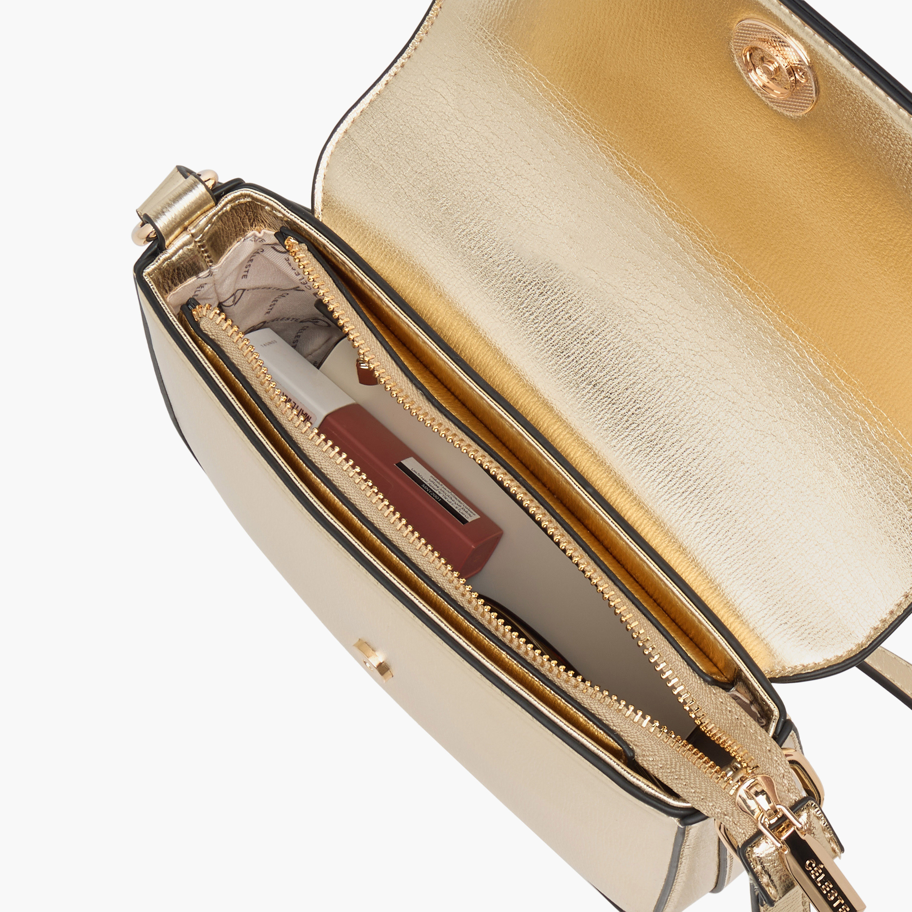 شنطة كروس بودي ميتاليك بطية إغلاق وحزام قابل للتعديل من سيليست-women-bagsandwallets-handbags-image-7