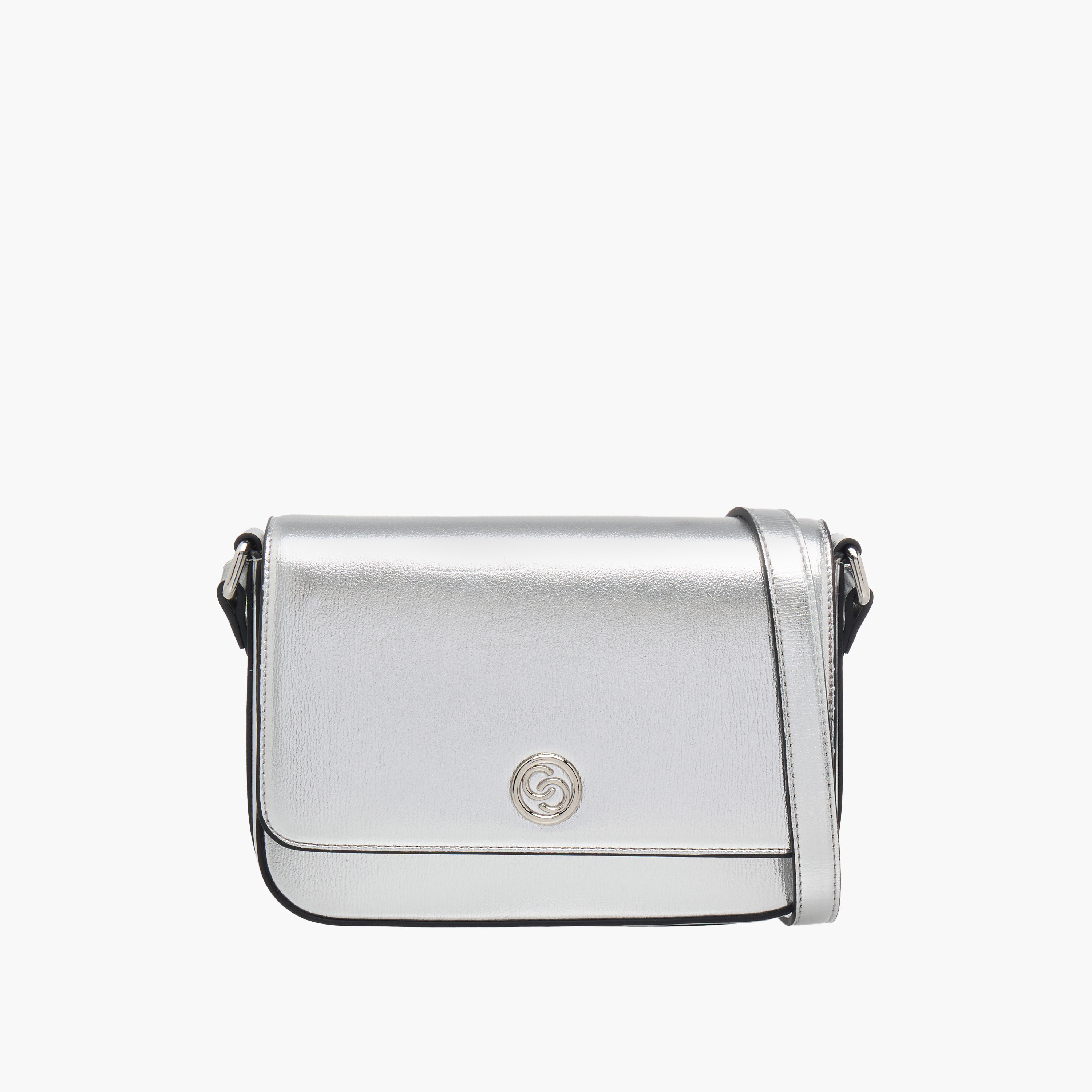 Celeste Metallic Crossbody Bag with Flap Closure and Adjustable Strap-women-bagsandwallets-handbags-image-1