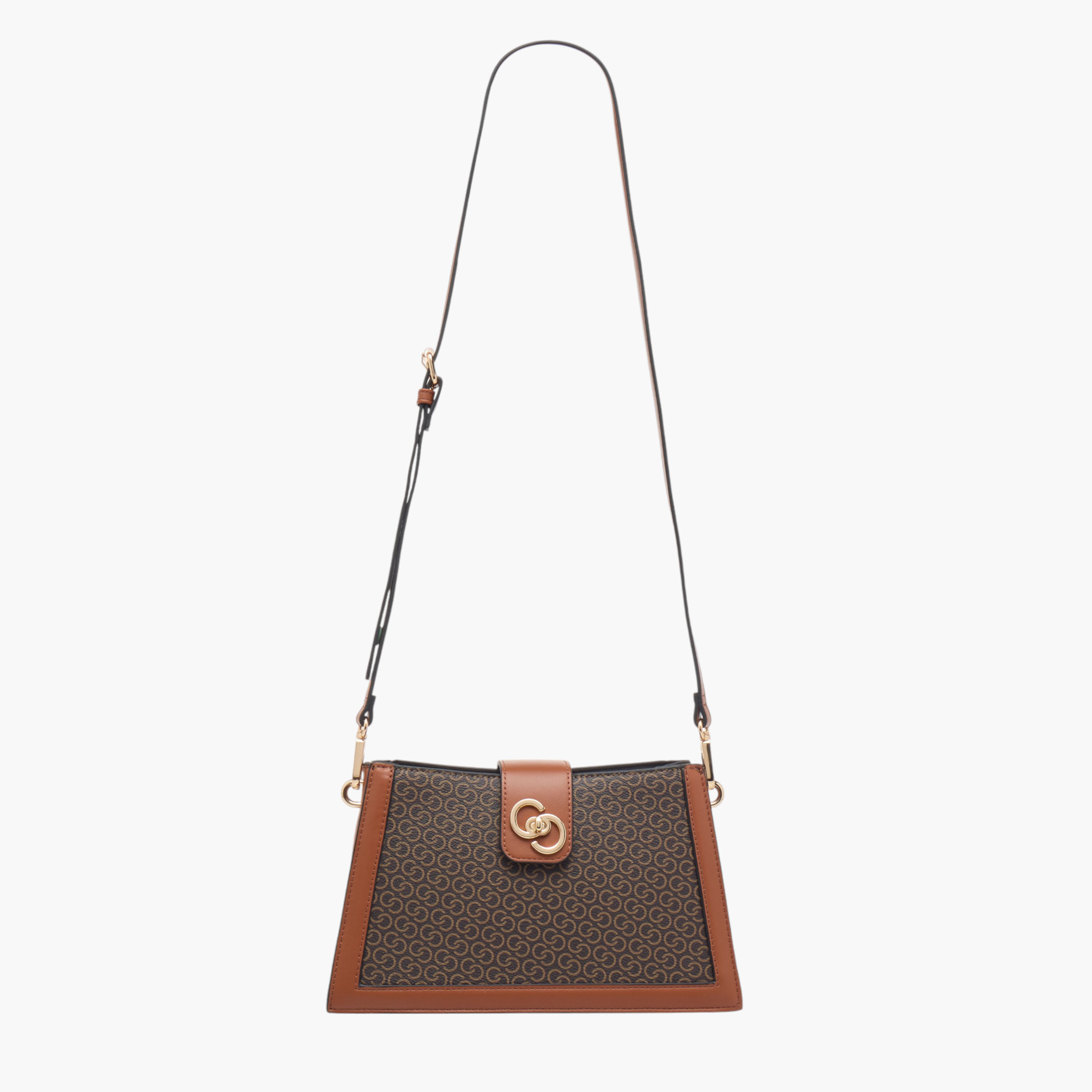 شنطة كتف بحزام سلسلة وسحاب إغلاق وطبعات مونوجرام من سيليست-women-bagsandwallets-handbags-image-3