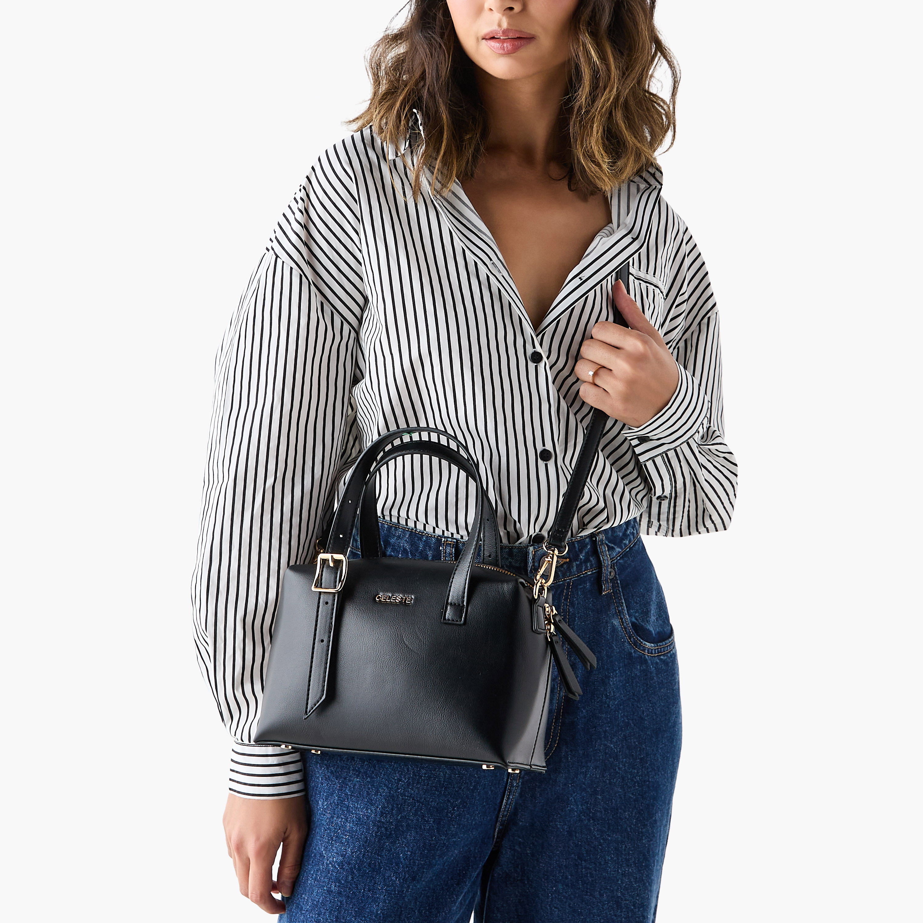شنطة توتي سادة بسحاب إغلاق وحزام قابل للتعديل من سيليست-women-bagsandwallets-handbags-image-8