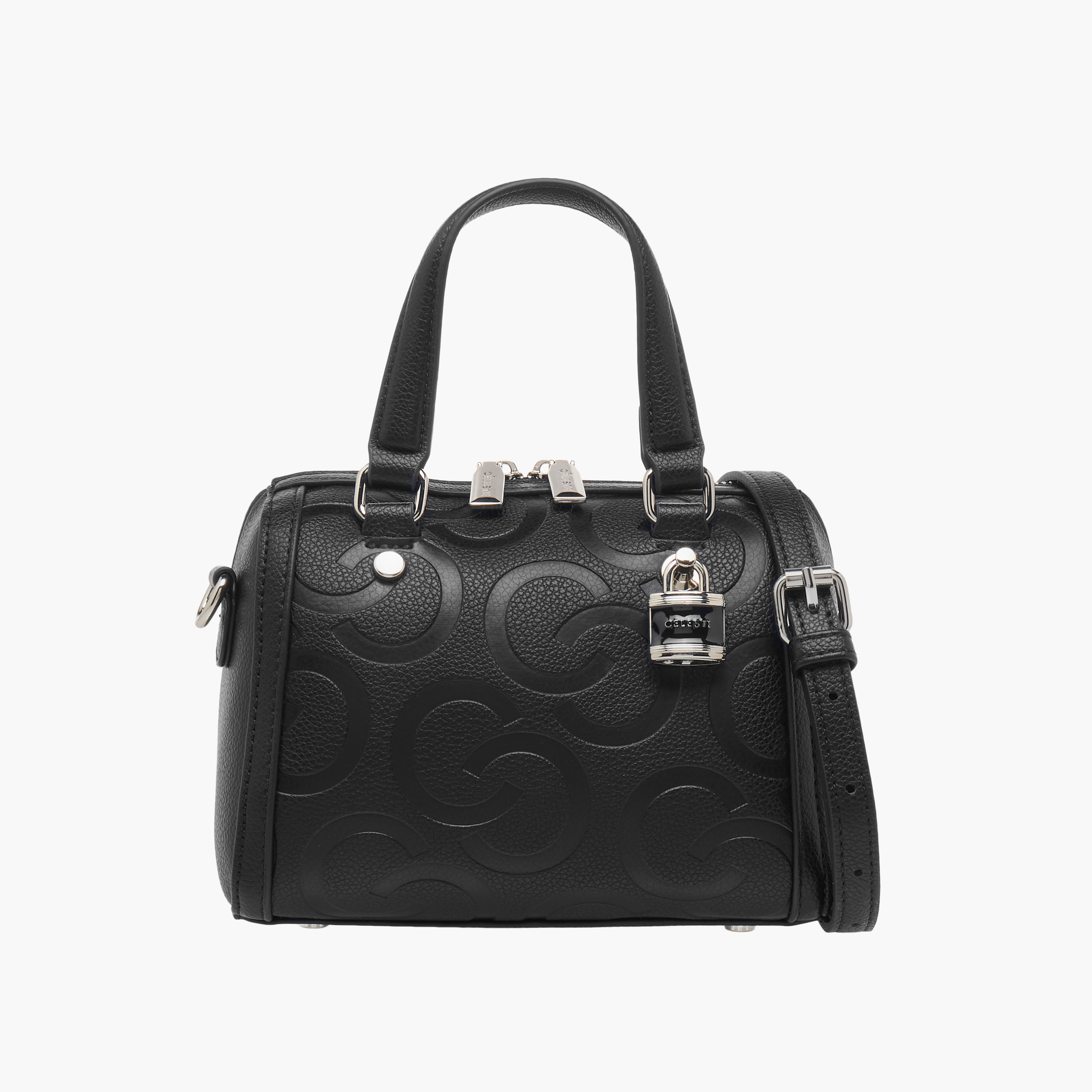 Celeste Monogram Embossed Tote Bag with Double Handles and Detachable Strap-women-bagsandwallets-handbags-image-1