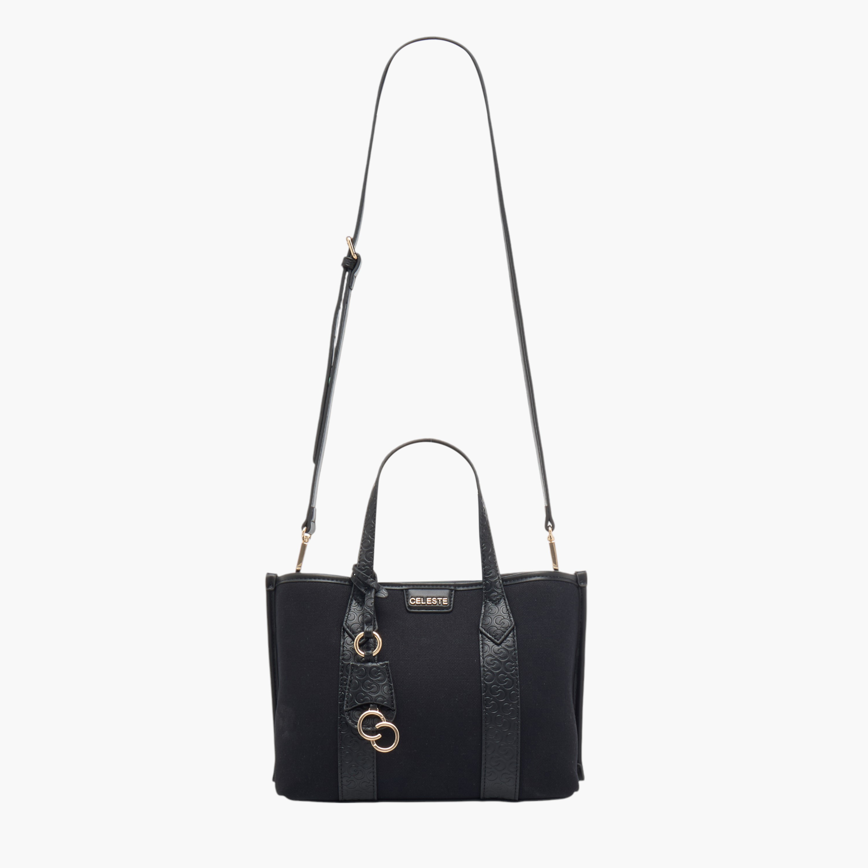 Celeste Monogram Embossed Tote Bag with Adjustable Strap-women-bagsandwallets-handbags-image-3