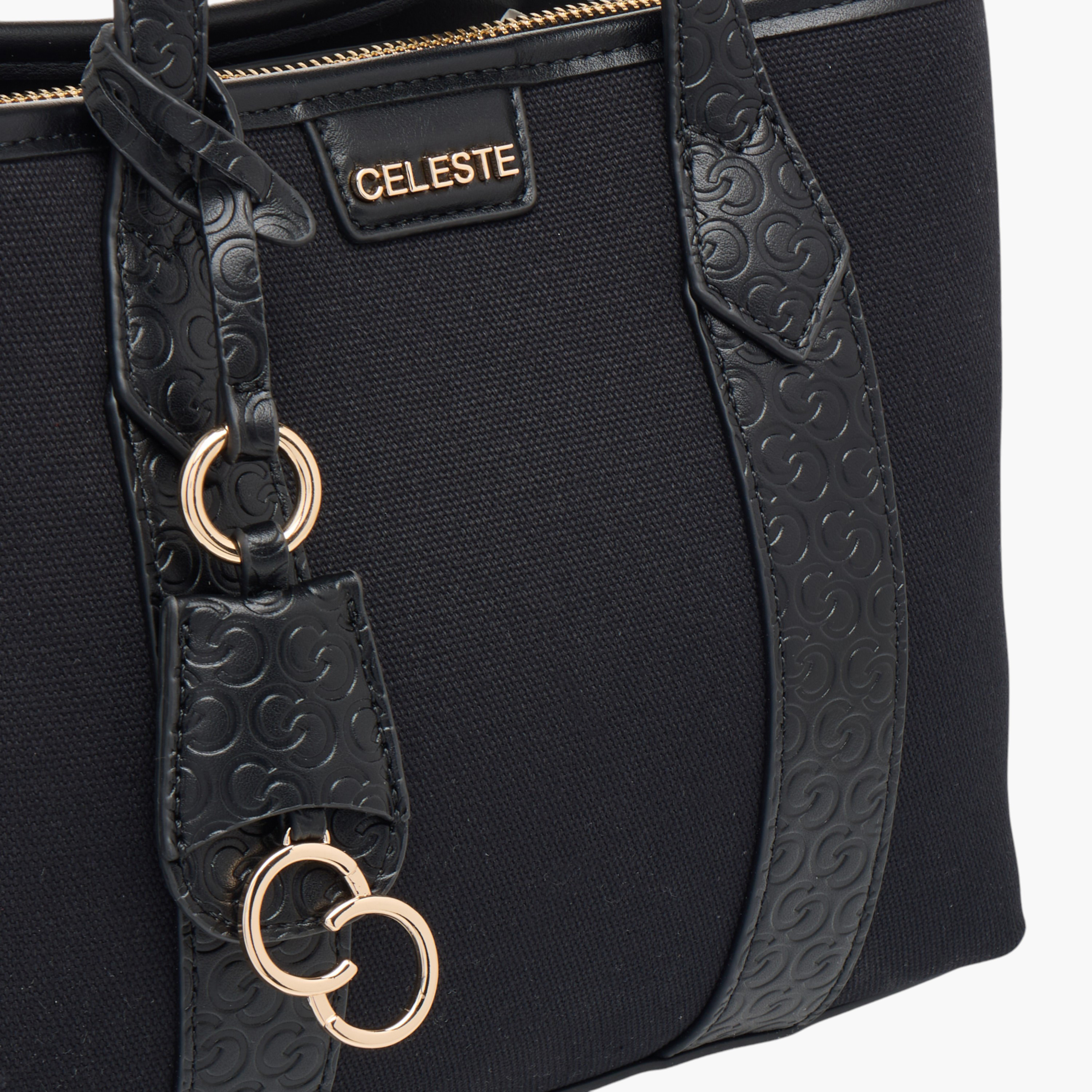 Celeste Monogram Embossed Tote Bag with Adjustable Strap-women-bagsandwallets-handbags-image-5