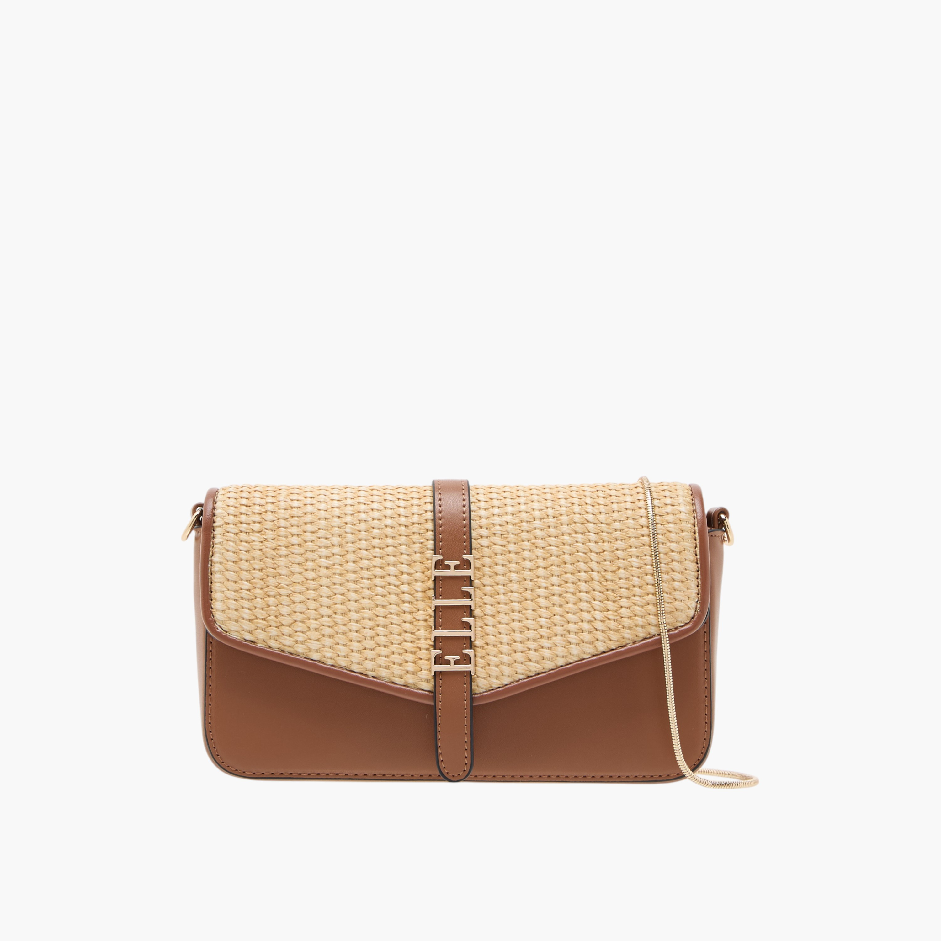 شنطة كروس بودي بارزة الملمس بحزام سلسلة وزر إغلاق من إيل-women-bagsandwallets-handbags-image-1