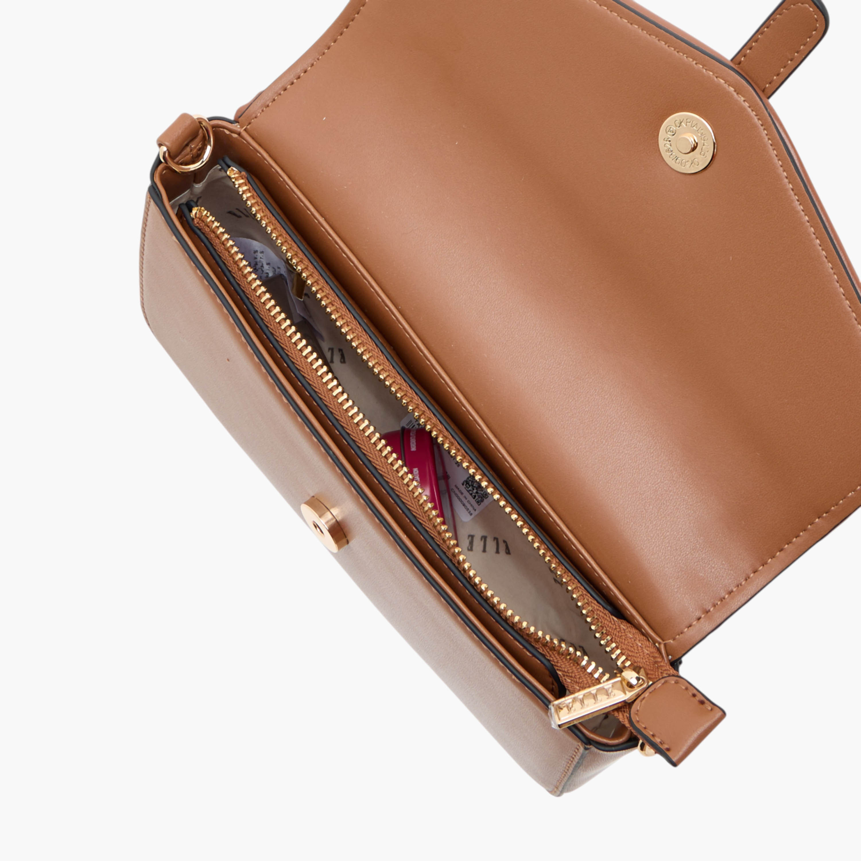 شنطة كروس بودي بارزة الملمس بحزام سلسلة وزر إغلاق من إيل-women-bagsandwallets-handbags-image-8