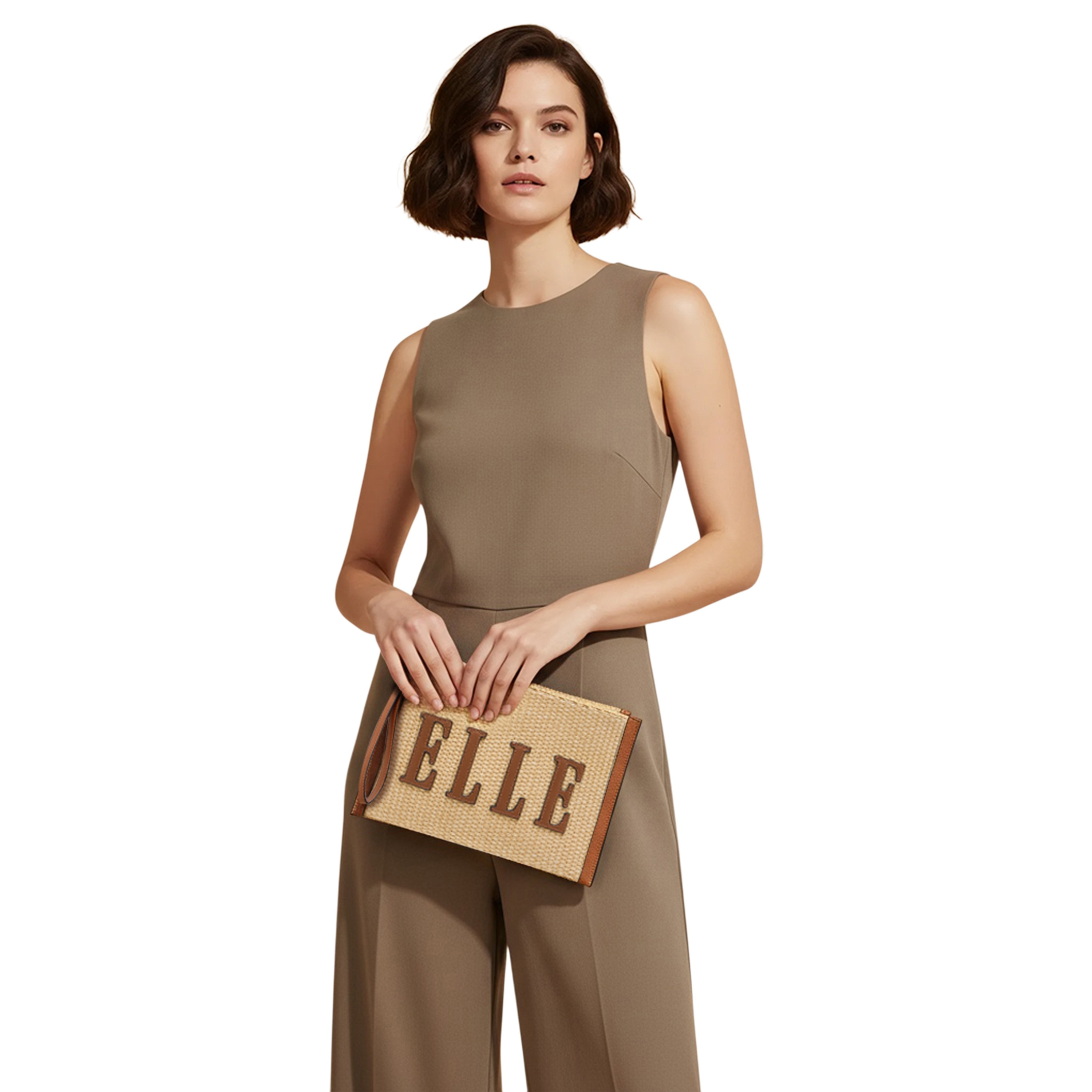 Elle Logo Detail Clutch with Zip Closure and Wrist Loop-women-bagsandwallets-handbags-image-2