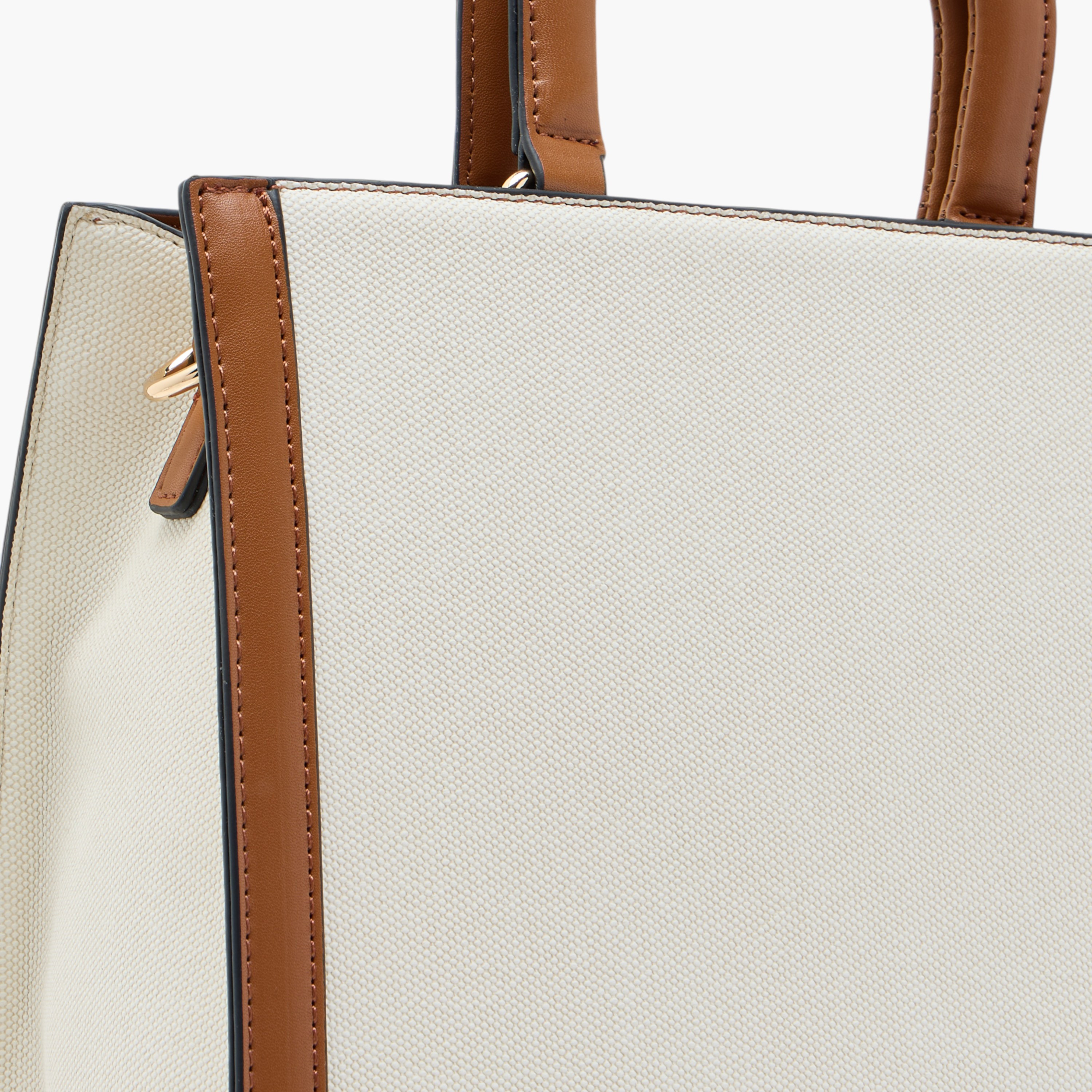 Elle Logo Detail Tote Bag with Double Handle and Zip Closure-women-bagsandwallets-handbags-image-7