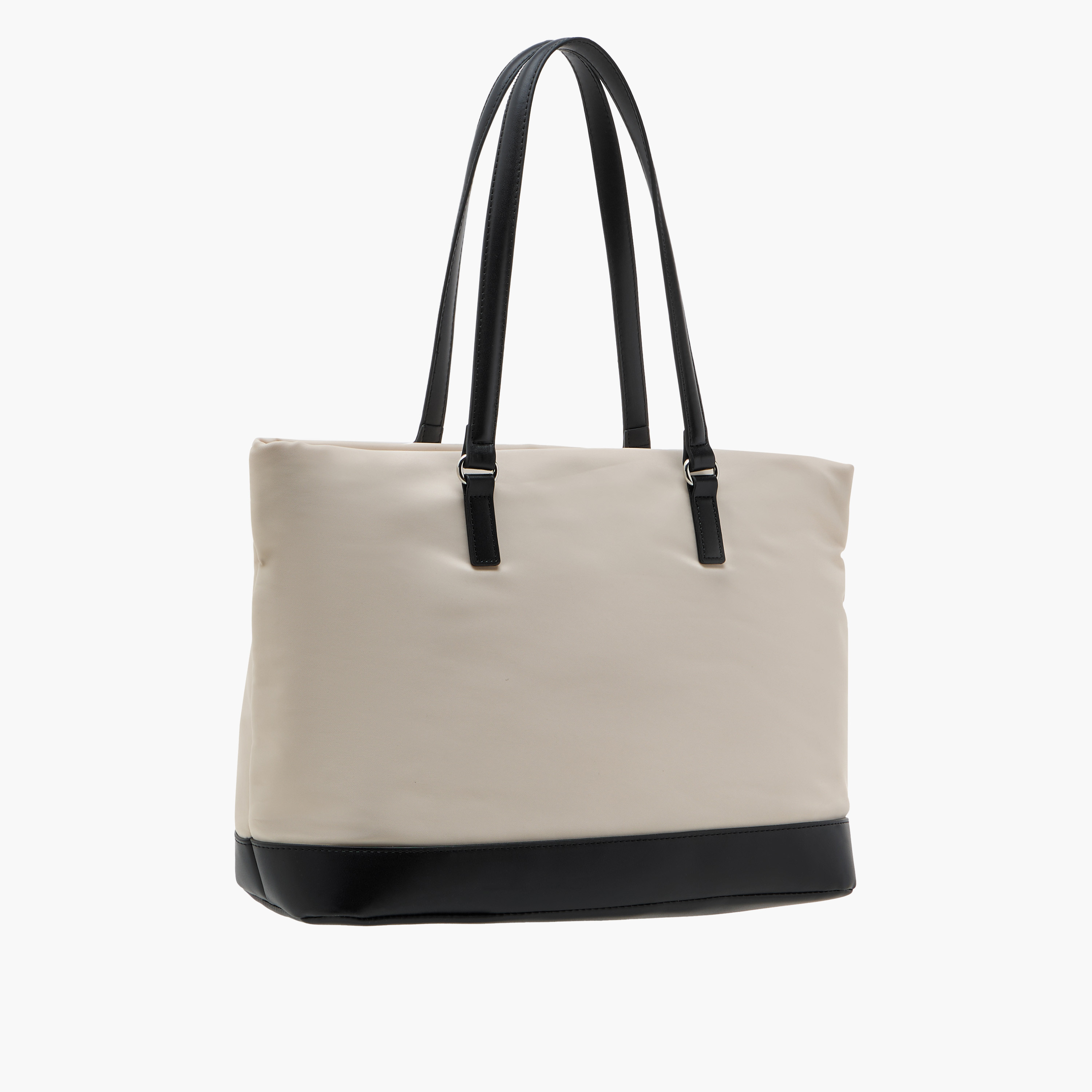 Lee Cooper Logo Print Tote Bag with Double Handles and Zip Closure-women-bagsandwallets-handbags-image-3