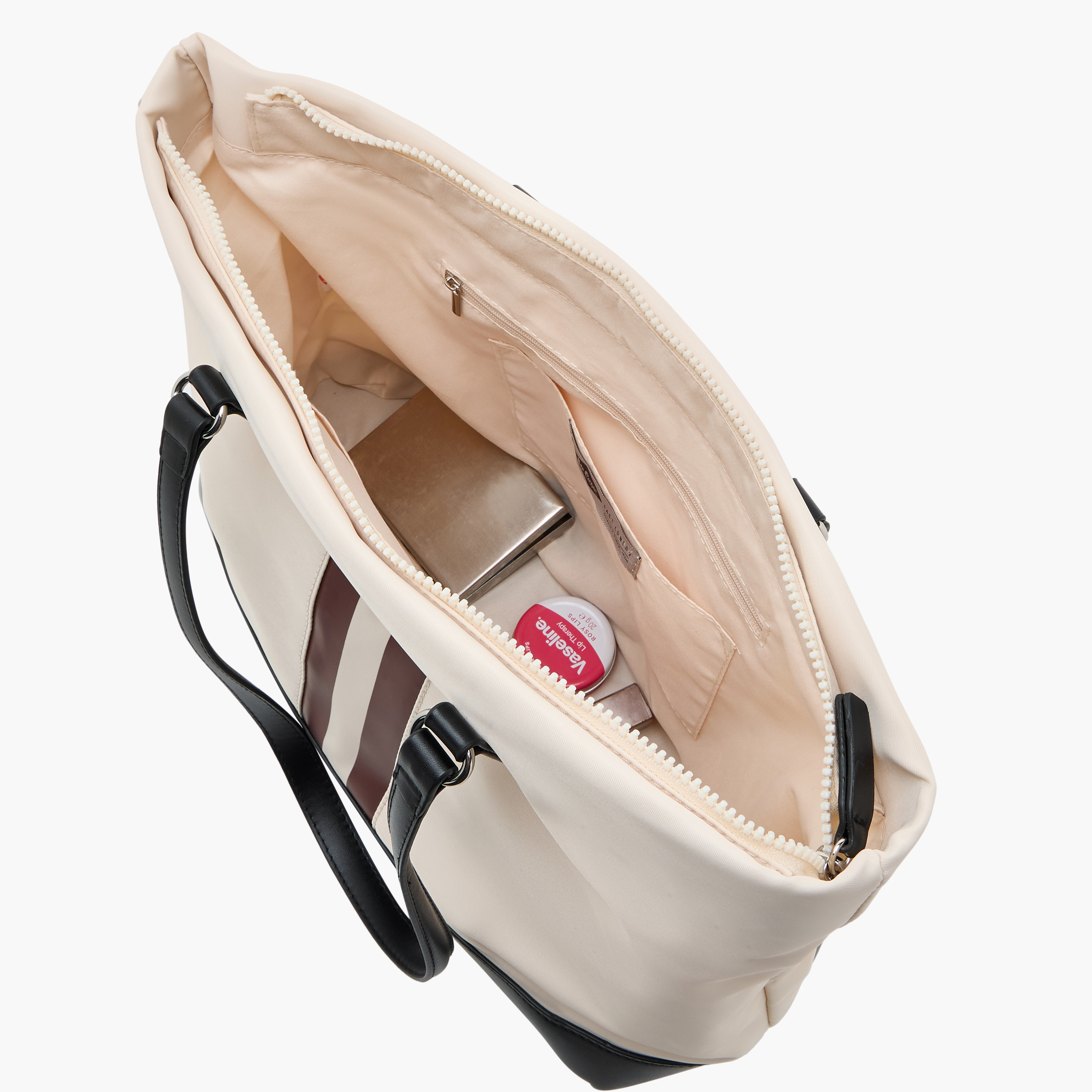 Lee Cooper Logo Print Tote Bag with Double Handles and Zip Closure-women-bagsandwallets-handbags-image-7