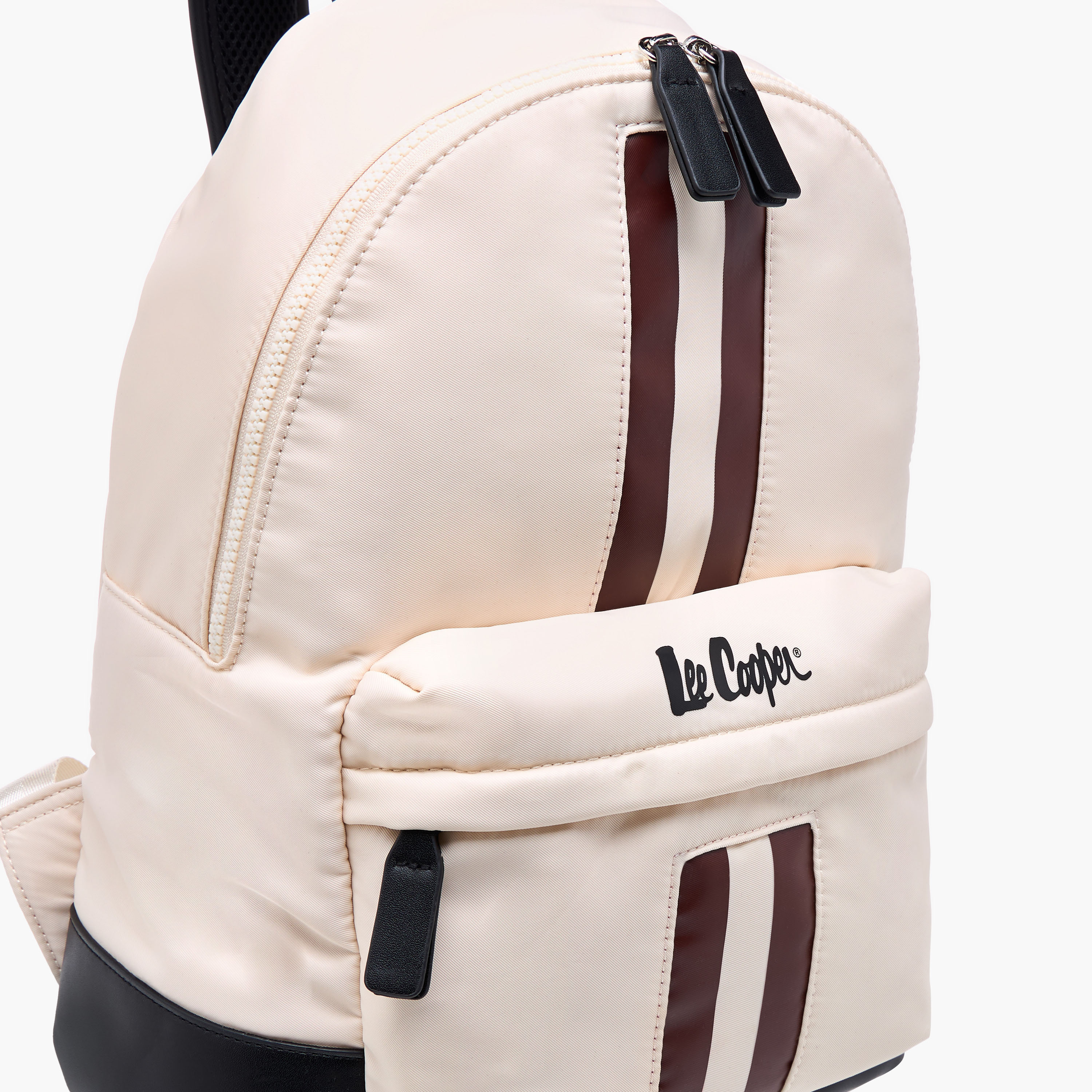 Lee Cooper Panelled Backpack with Zip Closure and Adjustable Strap - 29x15x40 cm-men-bags-image-4