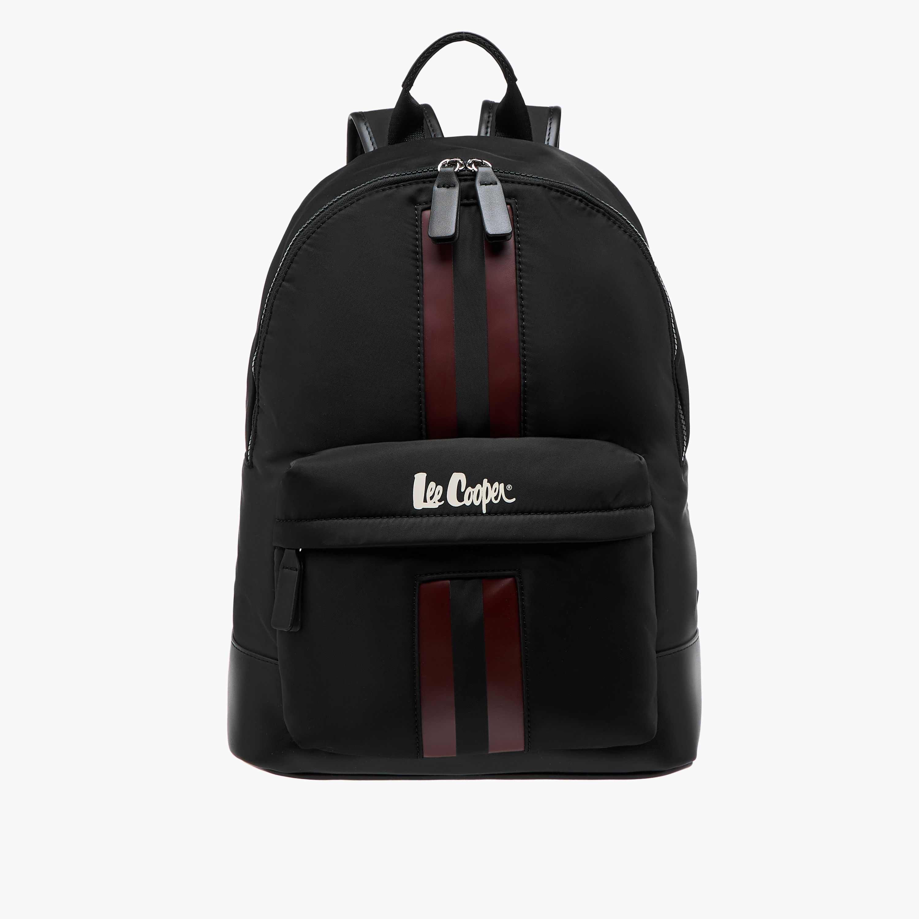 Lee Cooper Panelled Backpack with Zip Closure and Adjustable Strap - 29x15x40 cm-men-bags-image-1