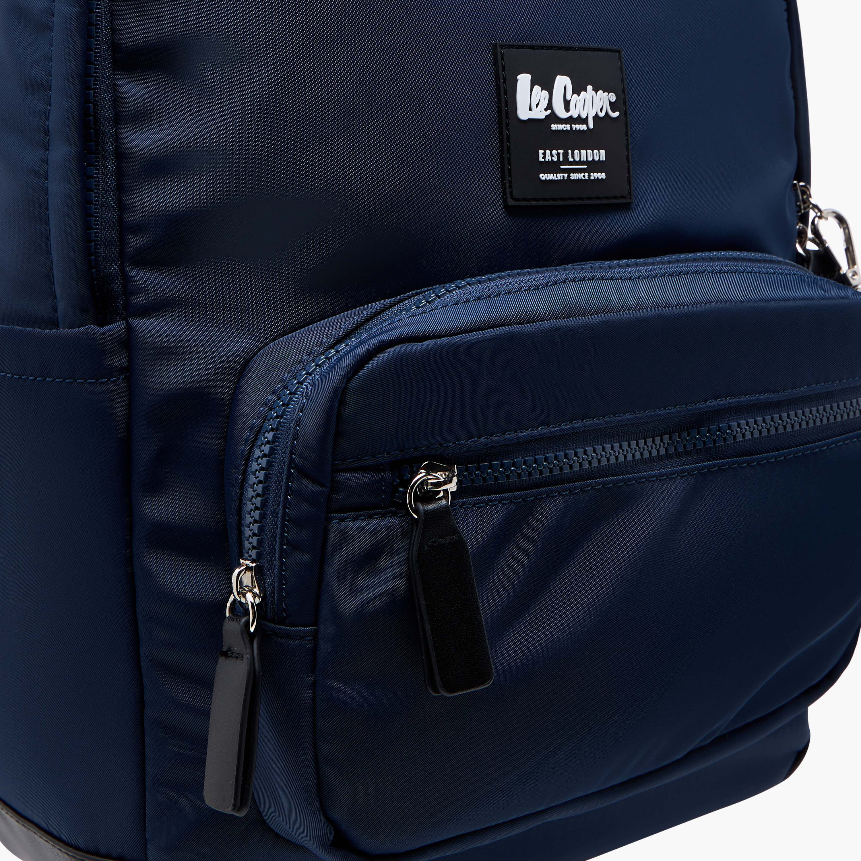 Lee Cooper Solid Backpack with Zip Closure and Adjustable Strap - 34x12x40 cm-men-bags-image-4