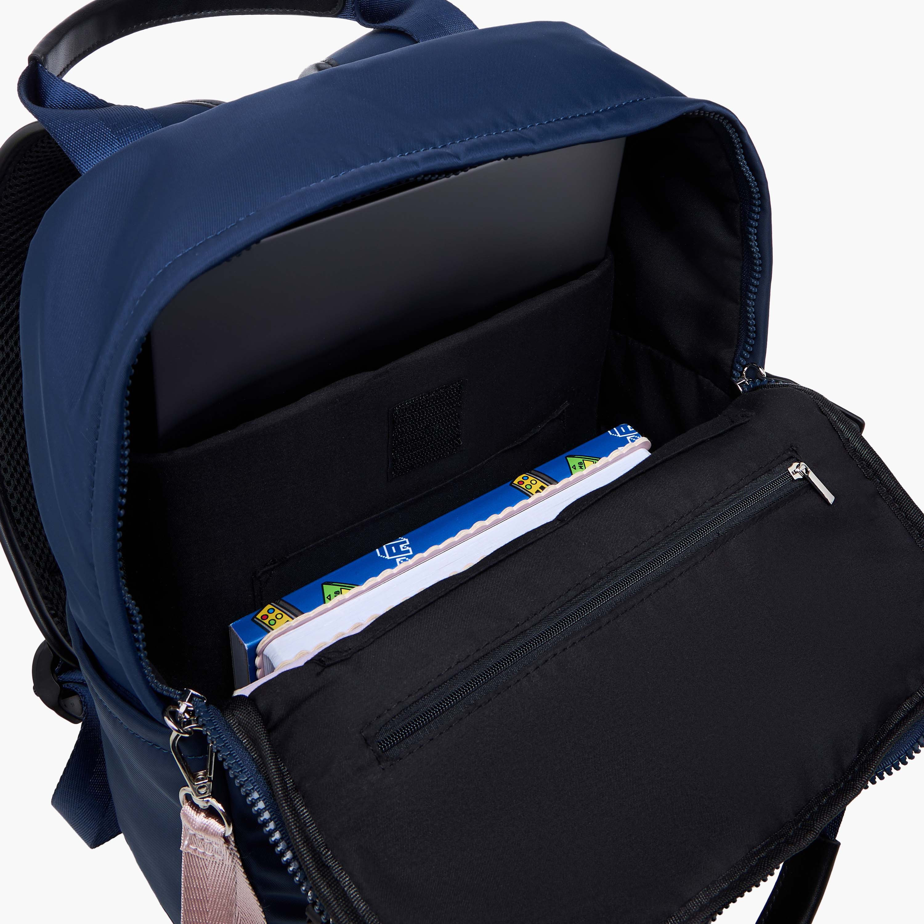 Lee Cooper Solid Backpack with Zip Closure and Adjustable Strap - 34x12x40 cm-men-bags-image-7