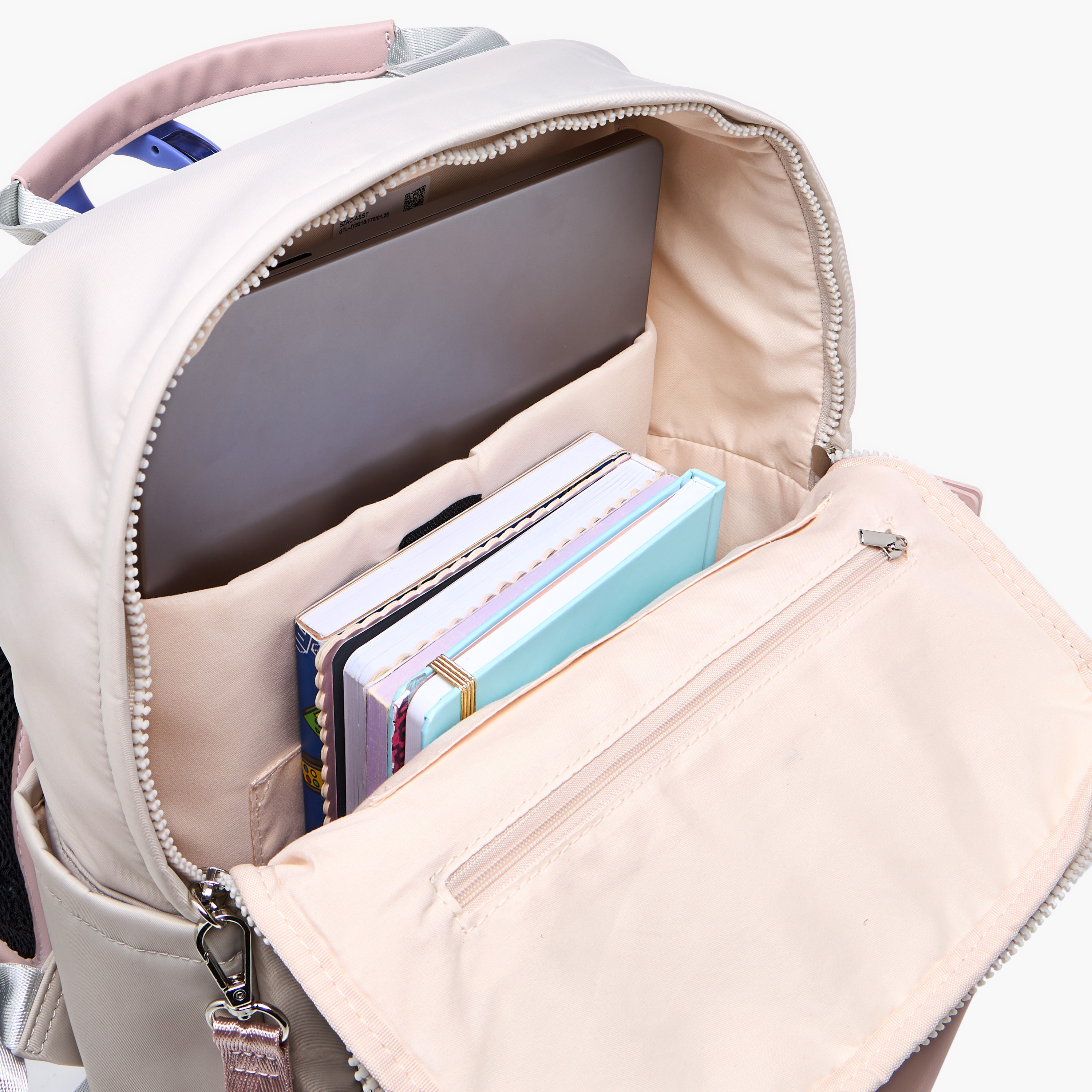 شنطة ظهر سادة بحزام قابل للتعديل وسحاب إغلاق من لي كوبر - 34x12x40 سم-women-bagsandwallets-backpacks-image-7