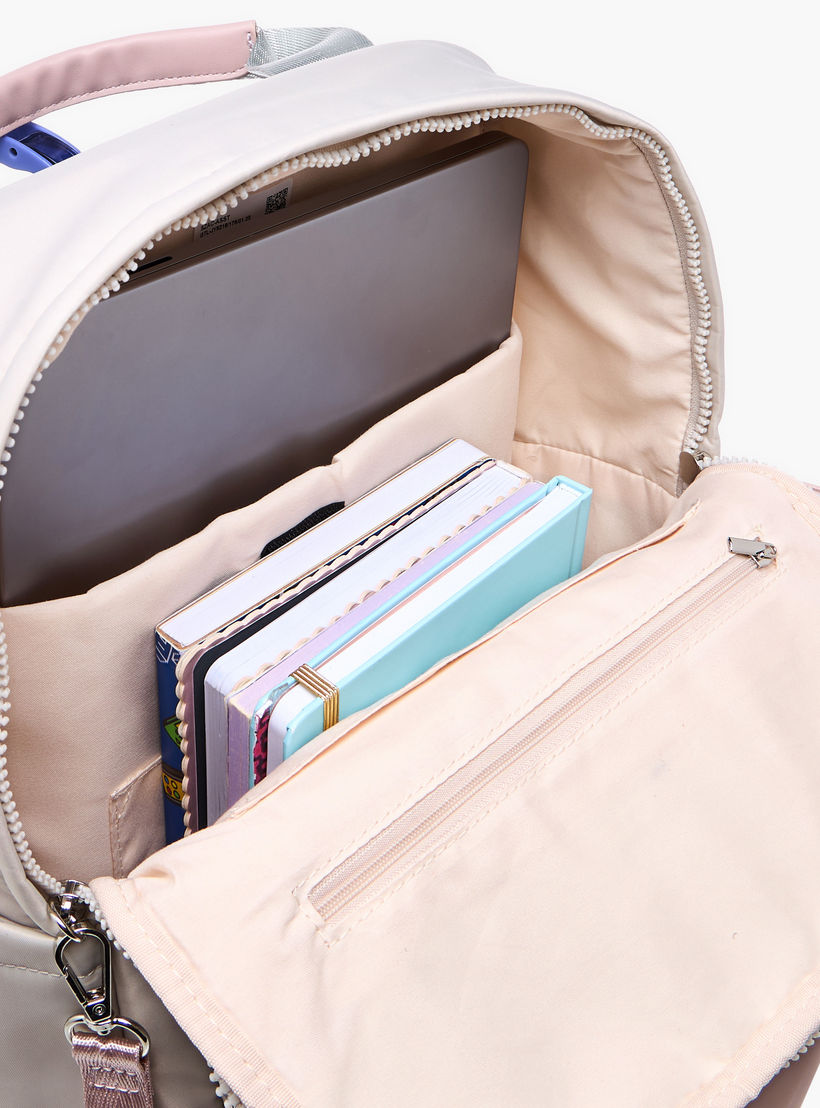 شنطة ظهر سادة بحزام قابل للتعديل وسحاب إغلاق من لي كوبر - 34x12x40 سم-women-bagsandwallets-backpacks-image-7