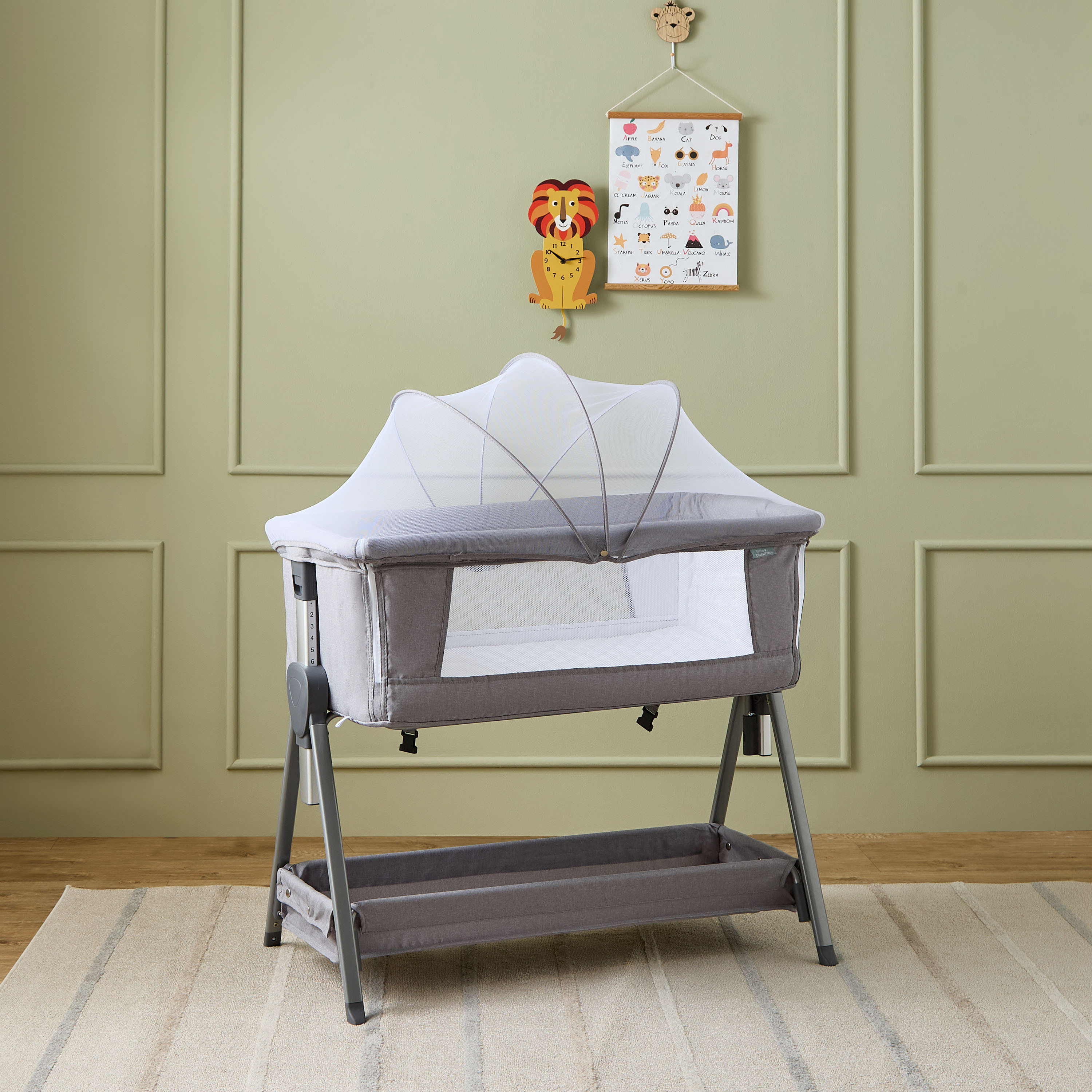 Little Bloomers Side Bed Bassinet with Mosquito Net-baby-nursery-furniture-cribsandbeds-bassinets-image-1