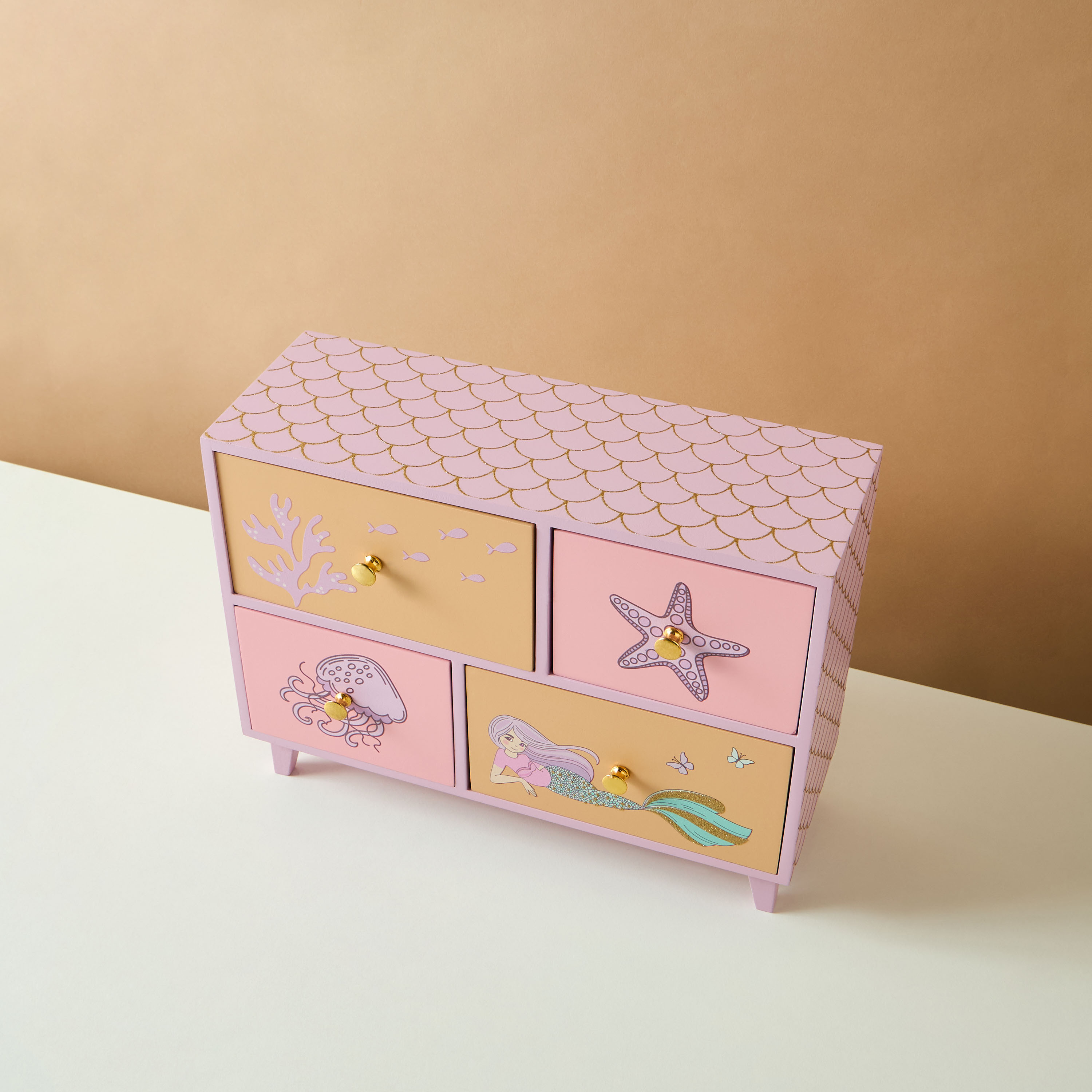 Mermaid 4-Compartment Jewellery Box - 28x10x21 cms-women-watchesandjewellery-jewellery-storage-image-3