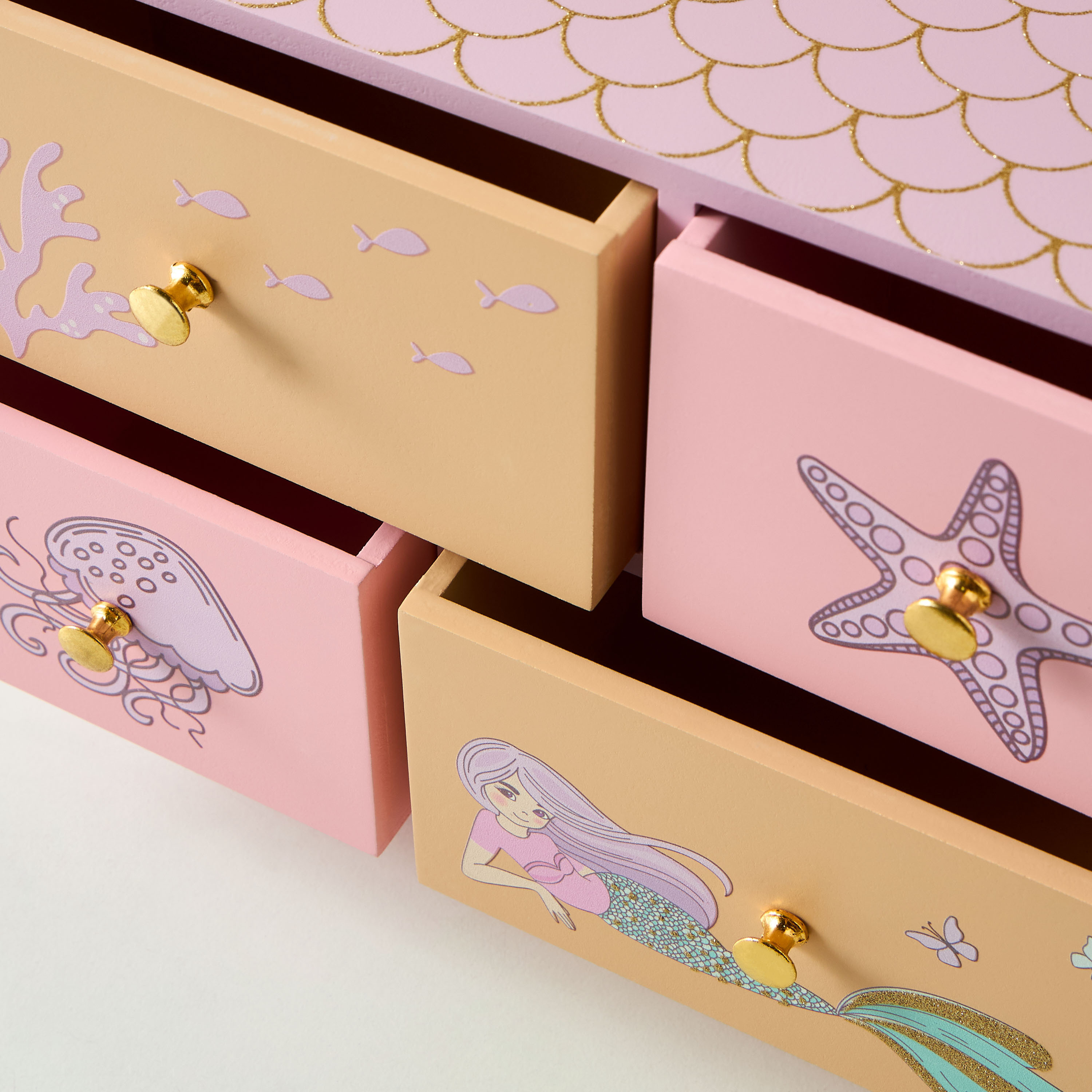 Mermaid 4-Compartment Jewellery Box - 28x10x21 cms-women-watchesandjewellery-jewellery-storage-image-5
