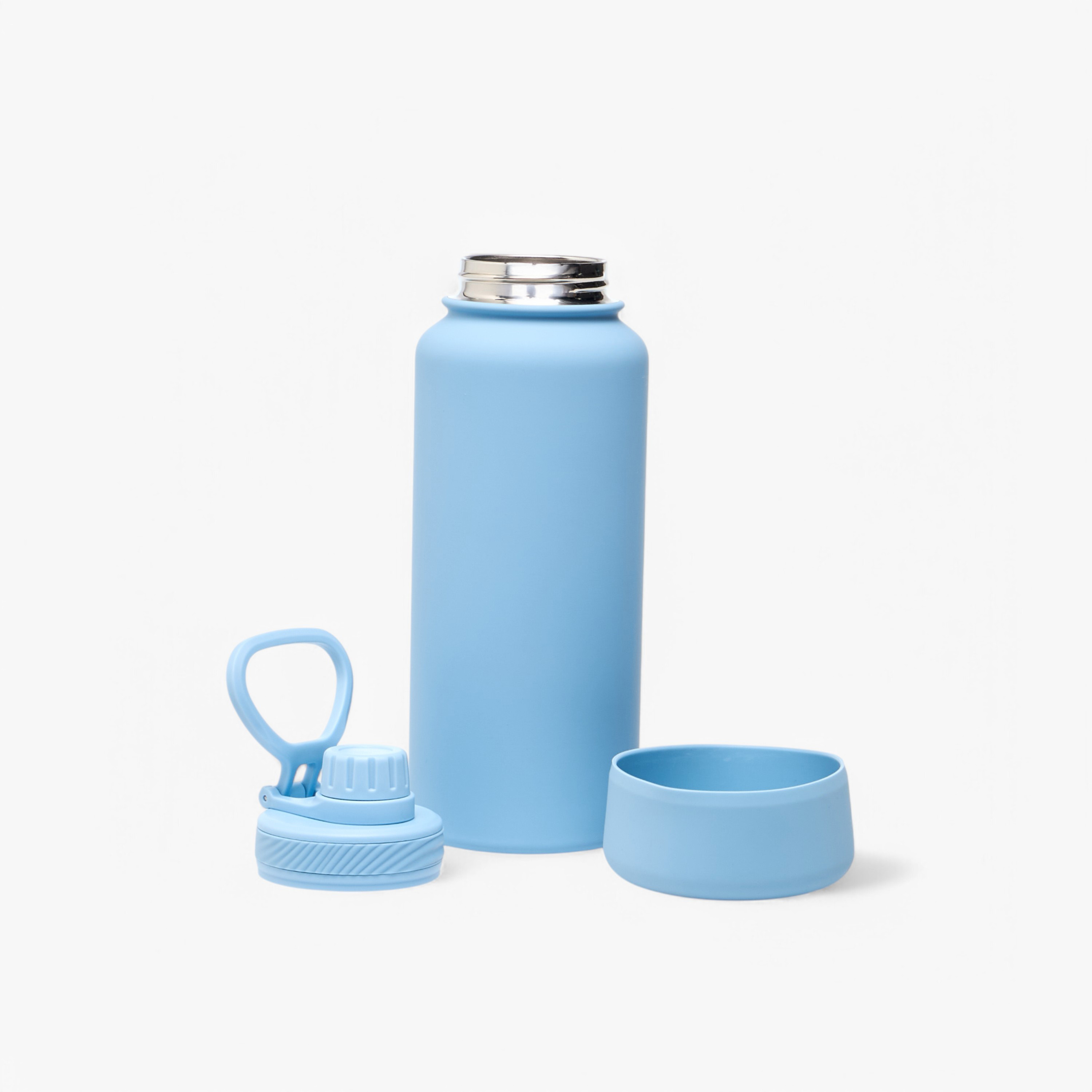 Solid Double Wall Stainless Steel Water Bottle with Handle - 1 L-school-waterbottles-image-2
