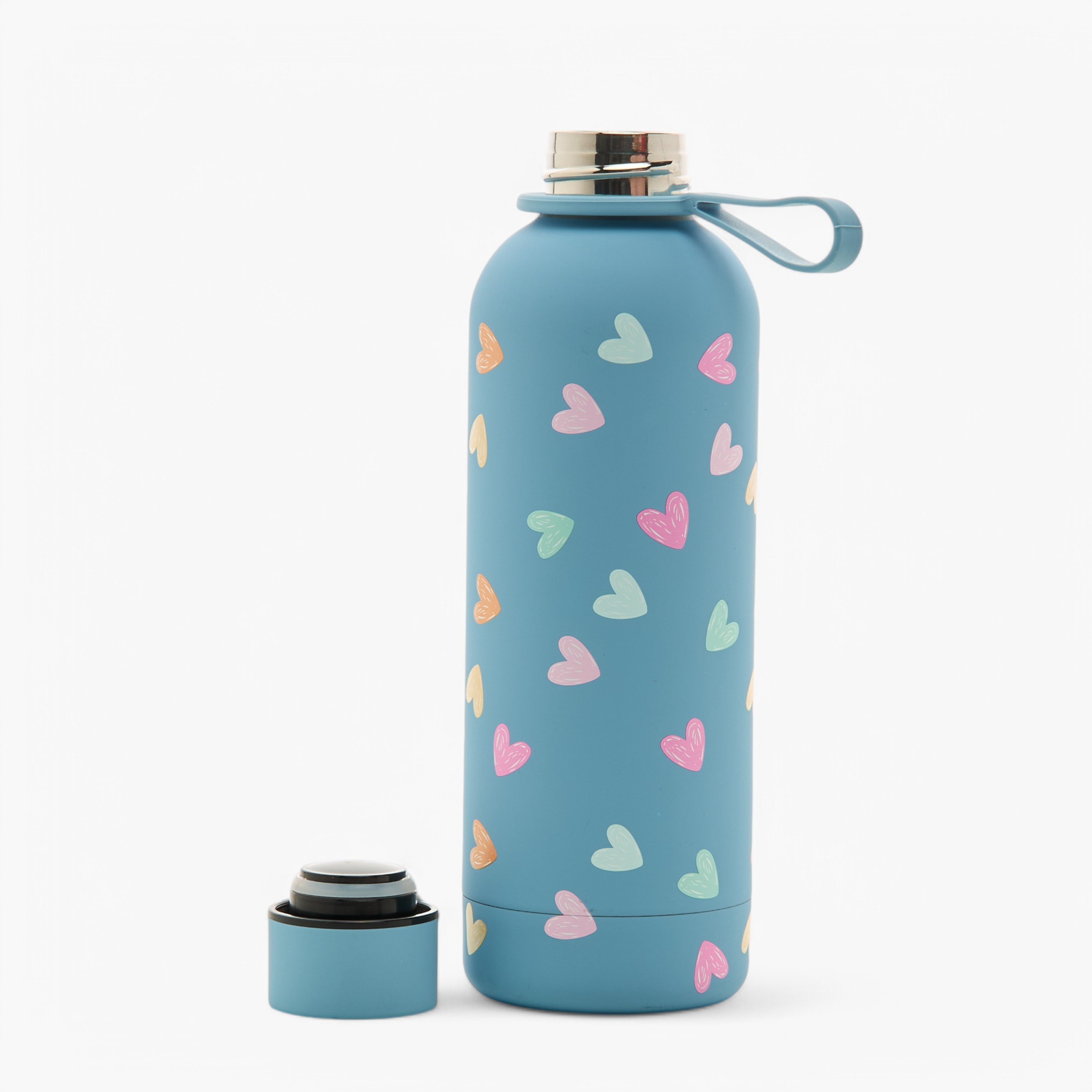 All-Over Heart Print Stainless Steel Water Bottle - 500 ml-school-waterbottles-image-2