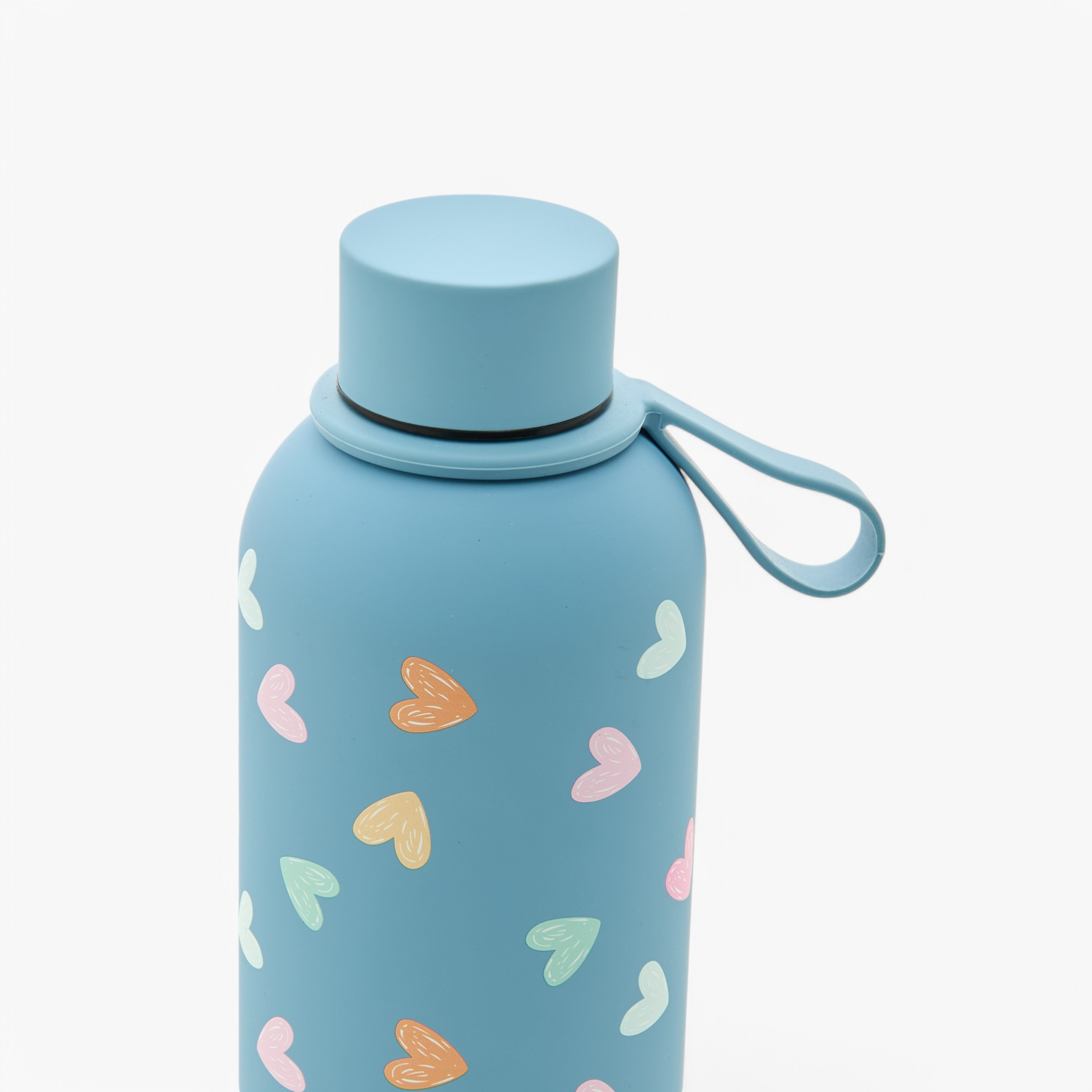 All-Over Heart Print Stainless Steel Water Bottle - 500 ml-school-waterbottles-image-3
