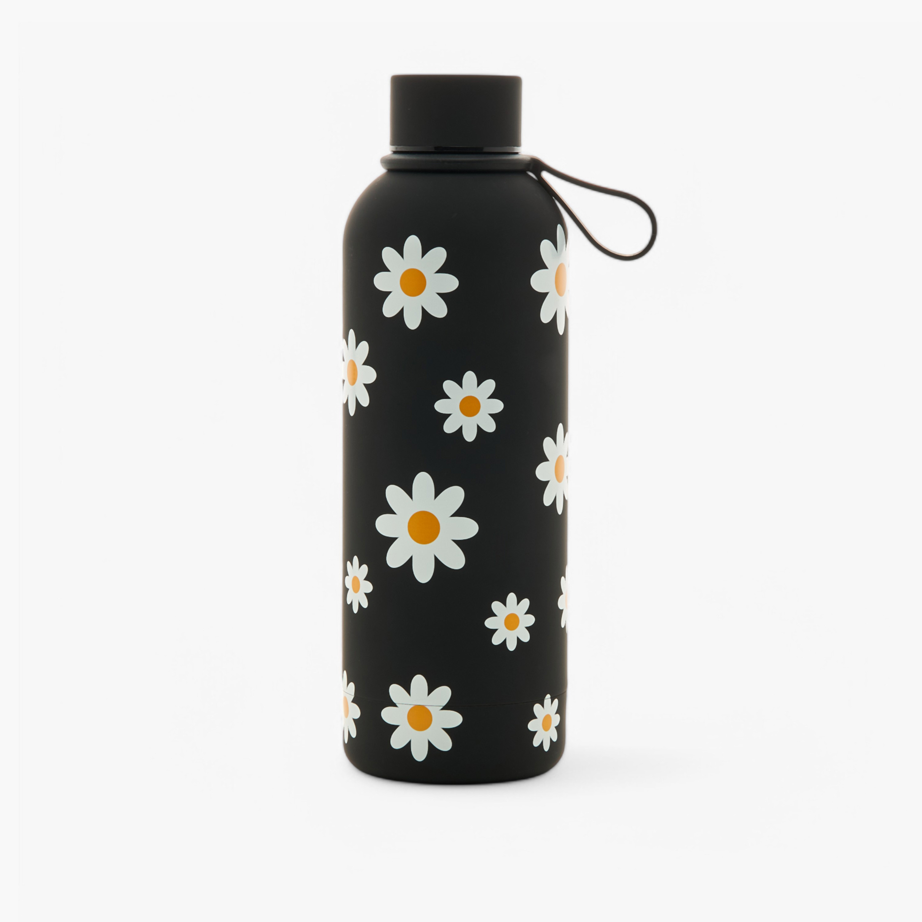 Floral Print Water Bottle with Screw Lid and Handle - 500 ml-school-waterbottles-image-1