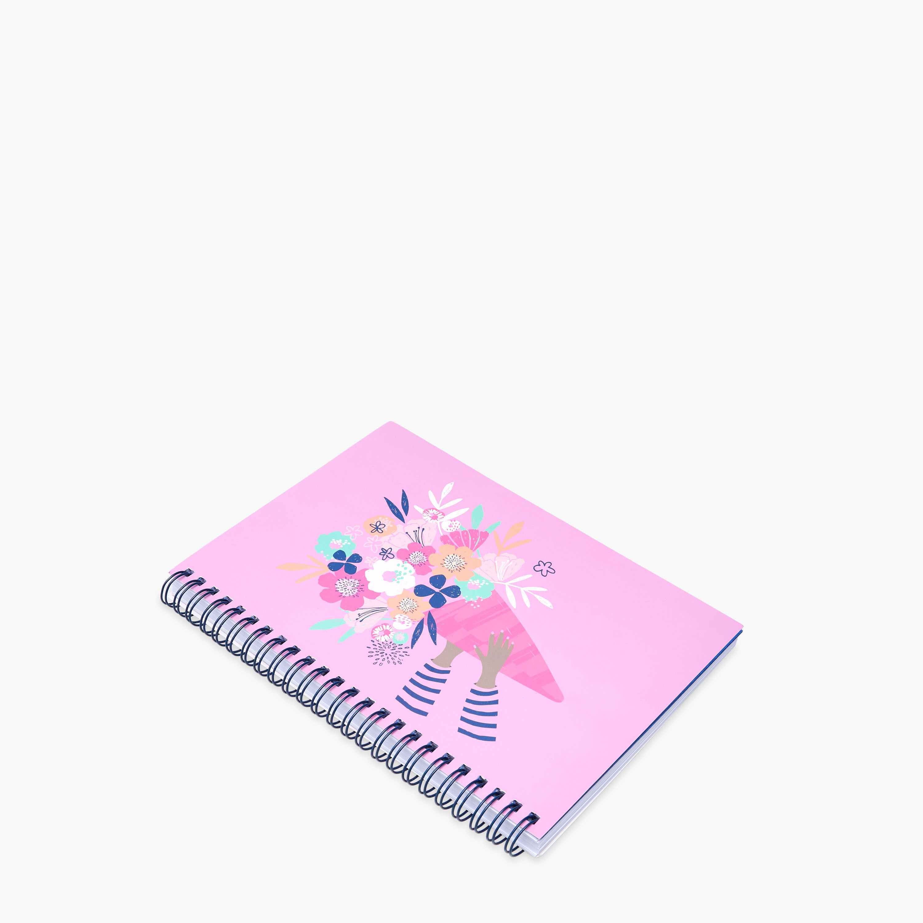 Floral Print A5 Ruled Spiral Notebook-school-stationery-notebooks-image-2
