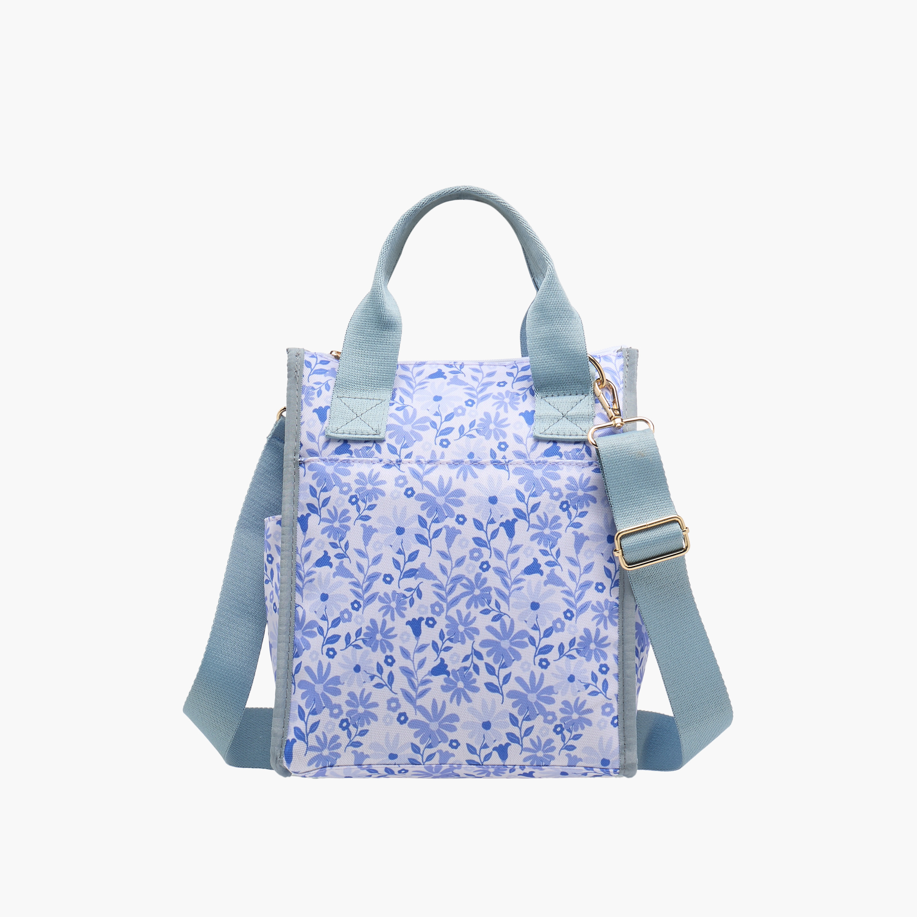 Floral Print Lunch Bag with Adjustable Strap-school-lunchessentials-lunchbags-image-1