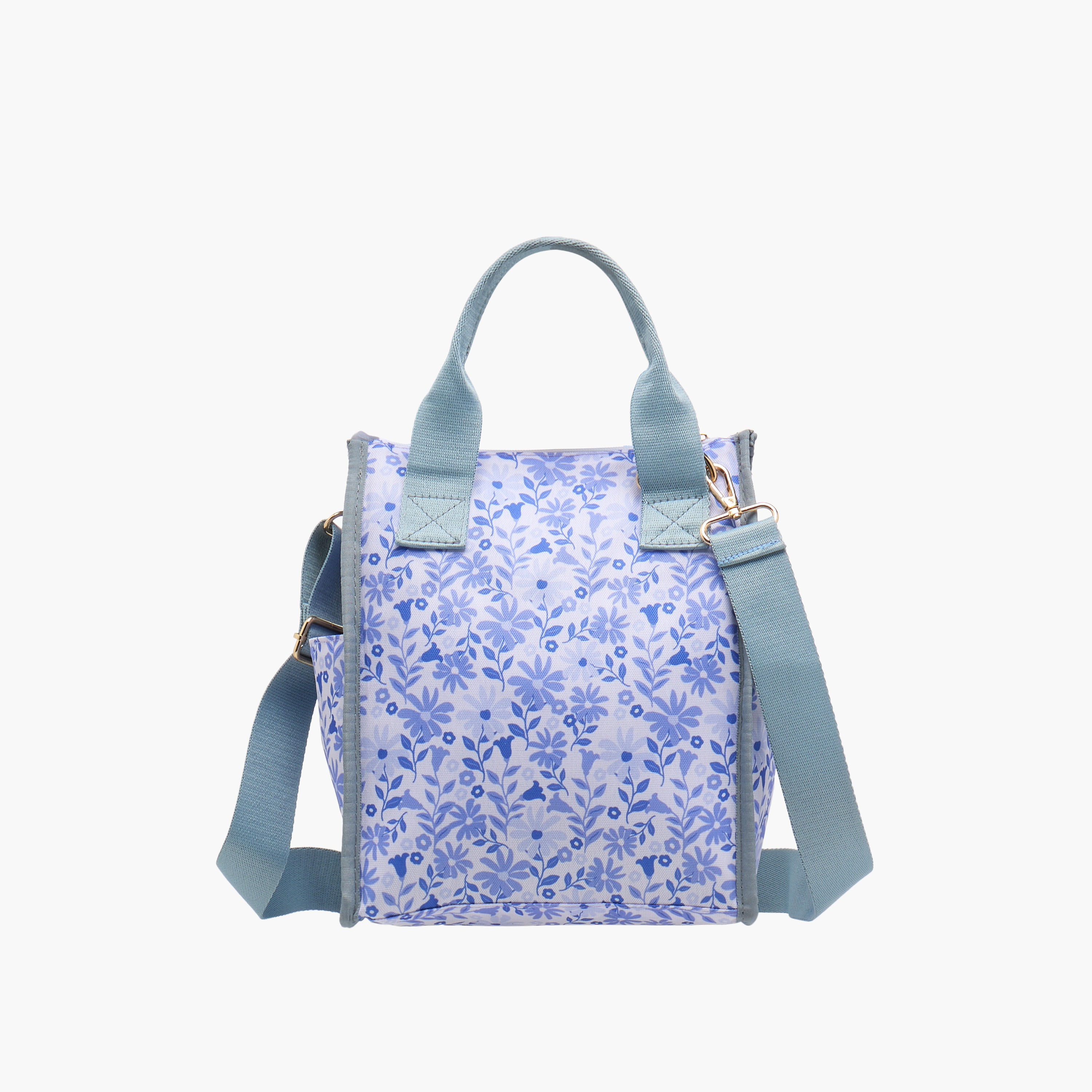 Floral Print Lunch Bag with Adjustable Strap-school-lunchessentials-lunchbags-image-3