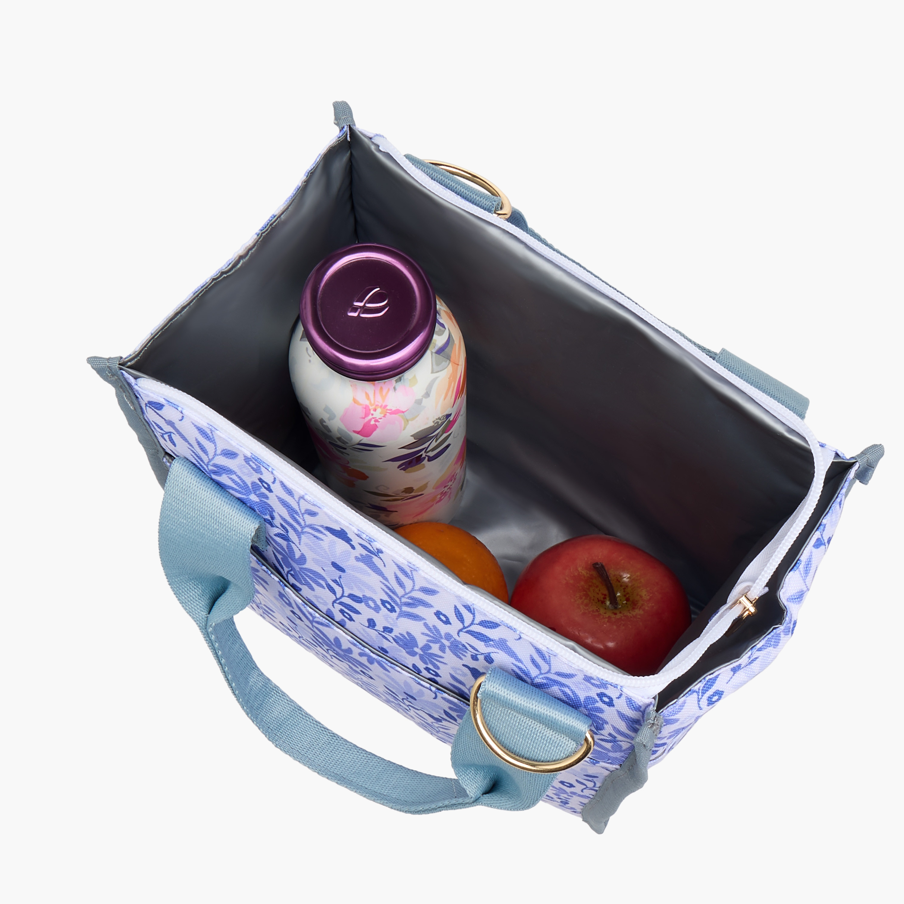 Floral Print Lunch Bag with Adjustable Strap-school-lunchessentials-lunchbags-image-4