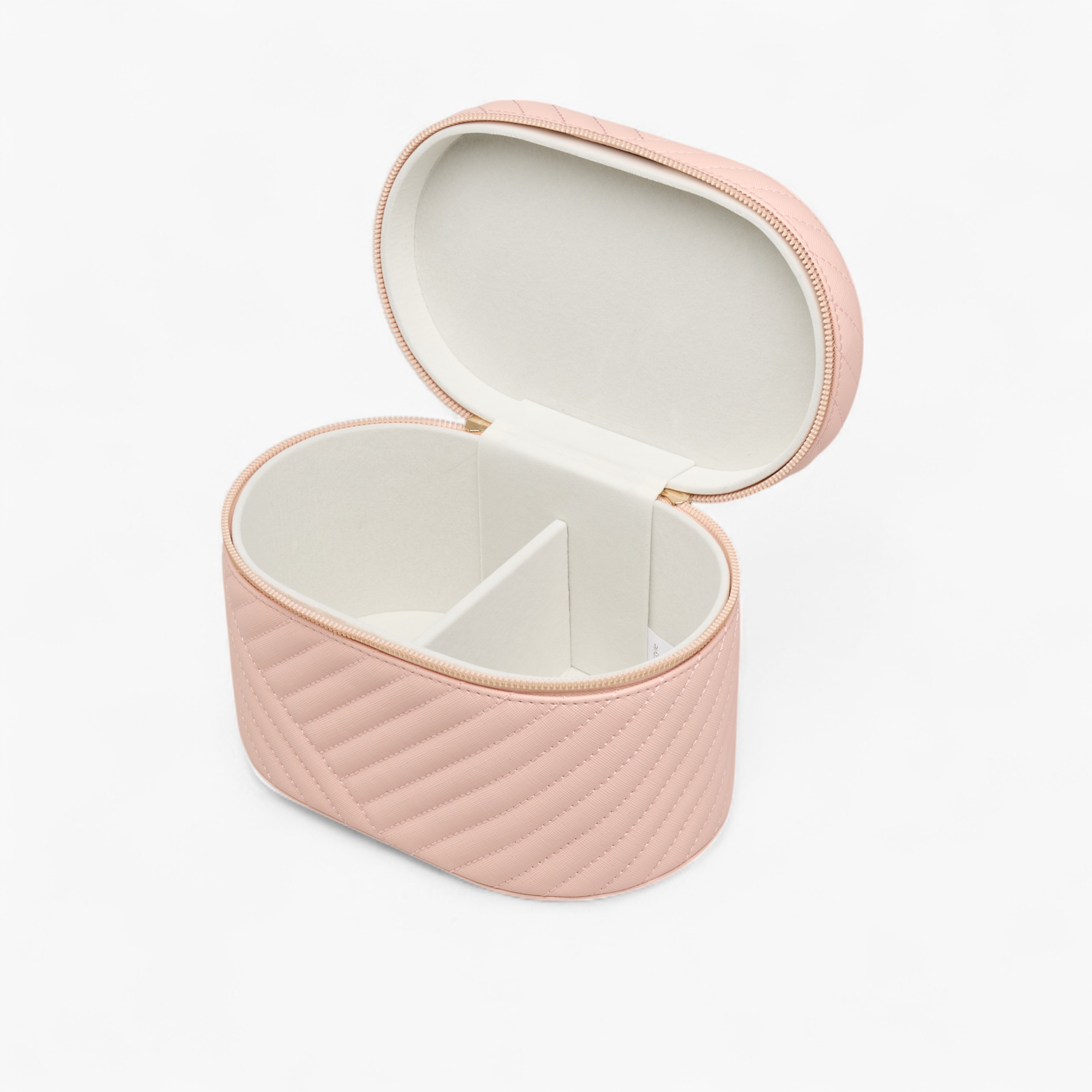 Ellipse Quilted Jewellery Box with Zip Closure-women-watchesandjewellery-jewellery-storage-image-1