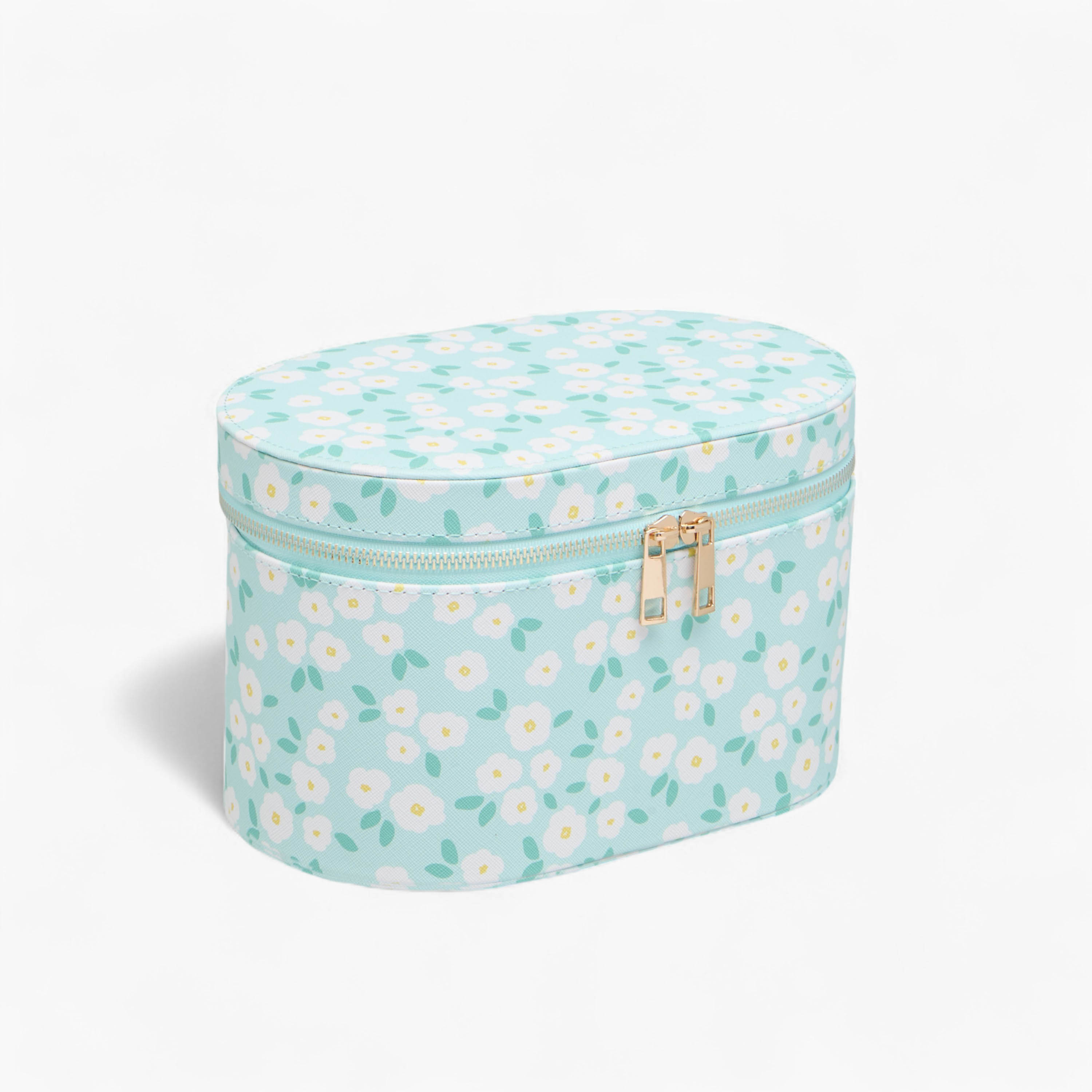 Floral Print Jewellery Box with Zip Closure -  23x15x14 cms-women-watchesandjewellery-jewellery-storage-image-1