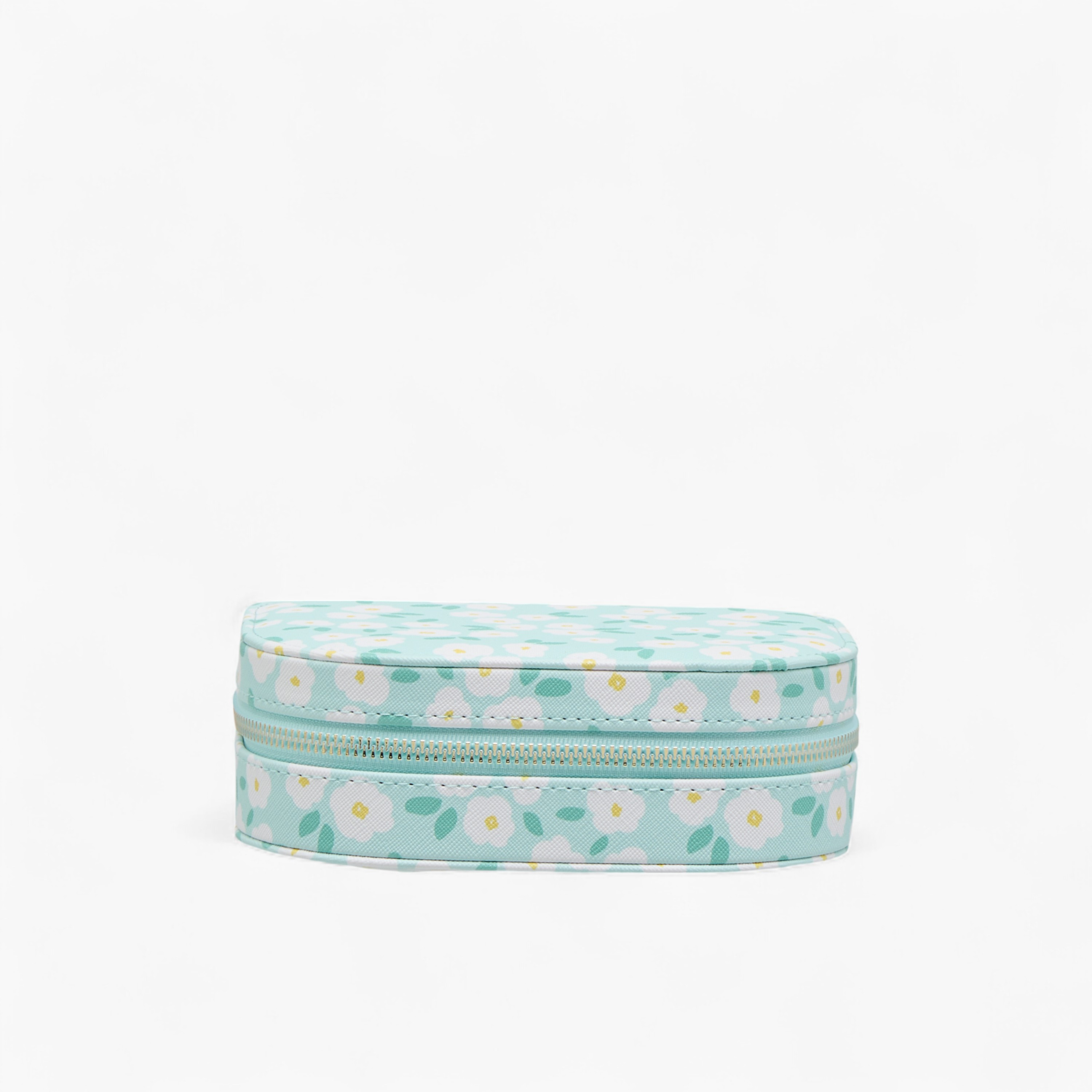 علبة مجوهرات بطبعة زهور مع سحاب إغلاق - 17×6×13 سم-women-watchesandjewellery-jewellery-storage-image-1