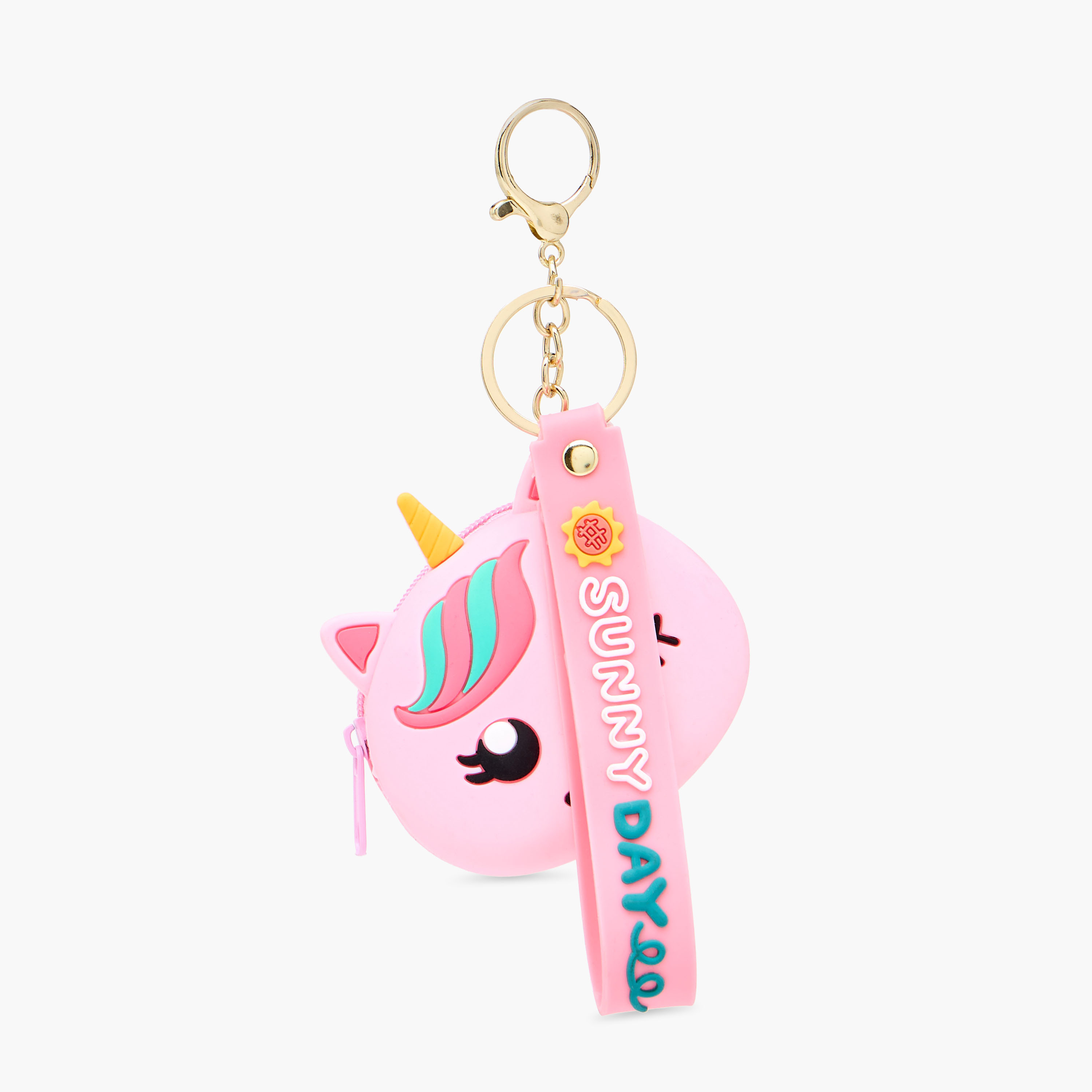 سلسلة مفاتيح بزينة يونيكورن مع خطاف لوبستر-girls-accessories-keyringsandbagcharms-image-1