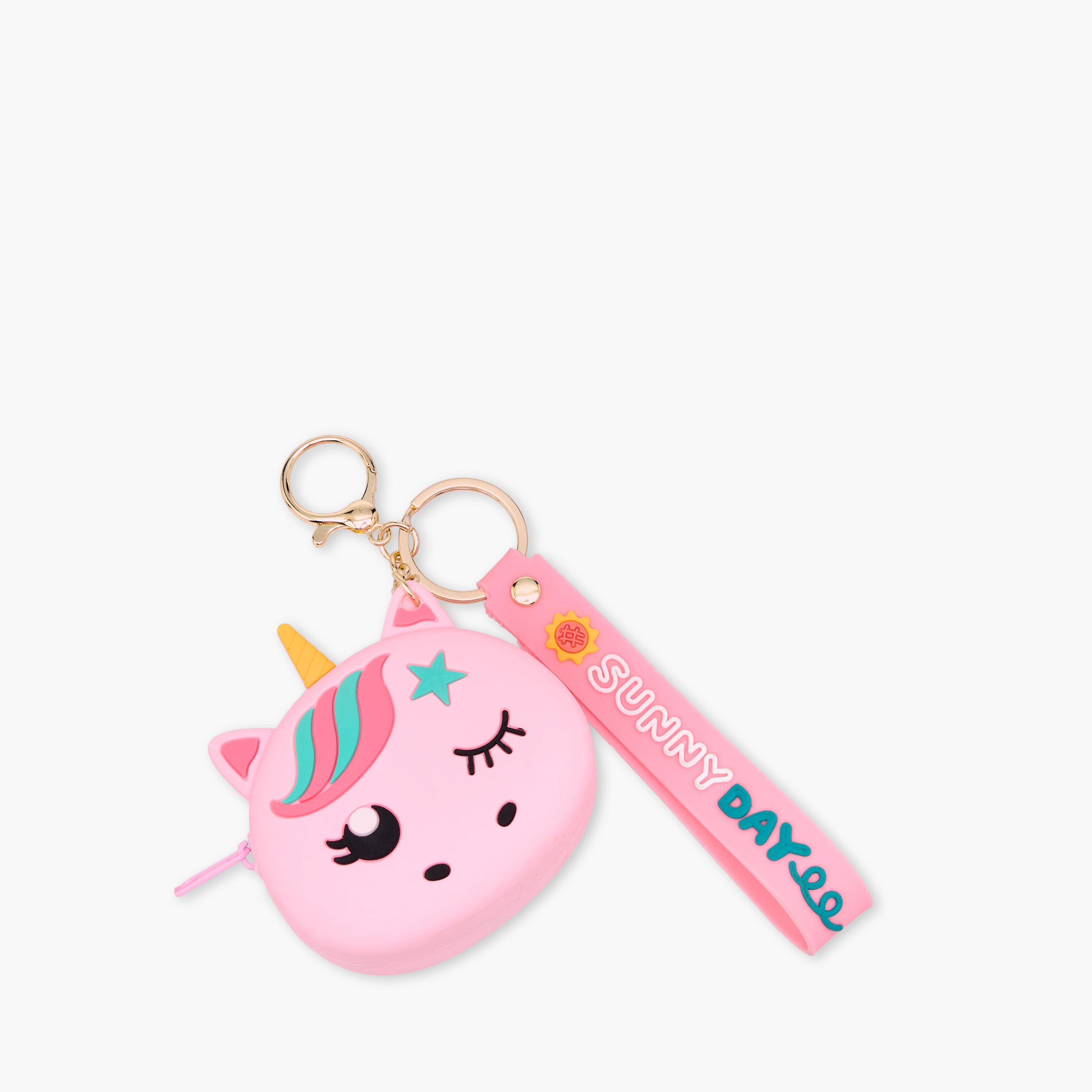 سلسلة مفاتيح بزينة يونيكورن مع خطاف لوبستر-girls-accessories-keyringsandbagcharms-image-2