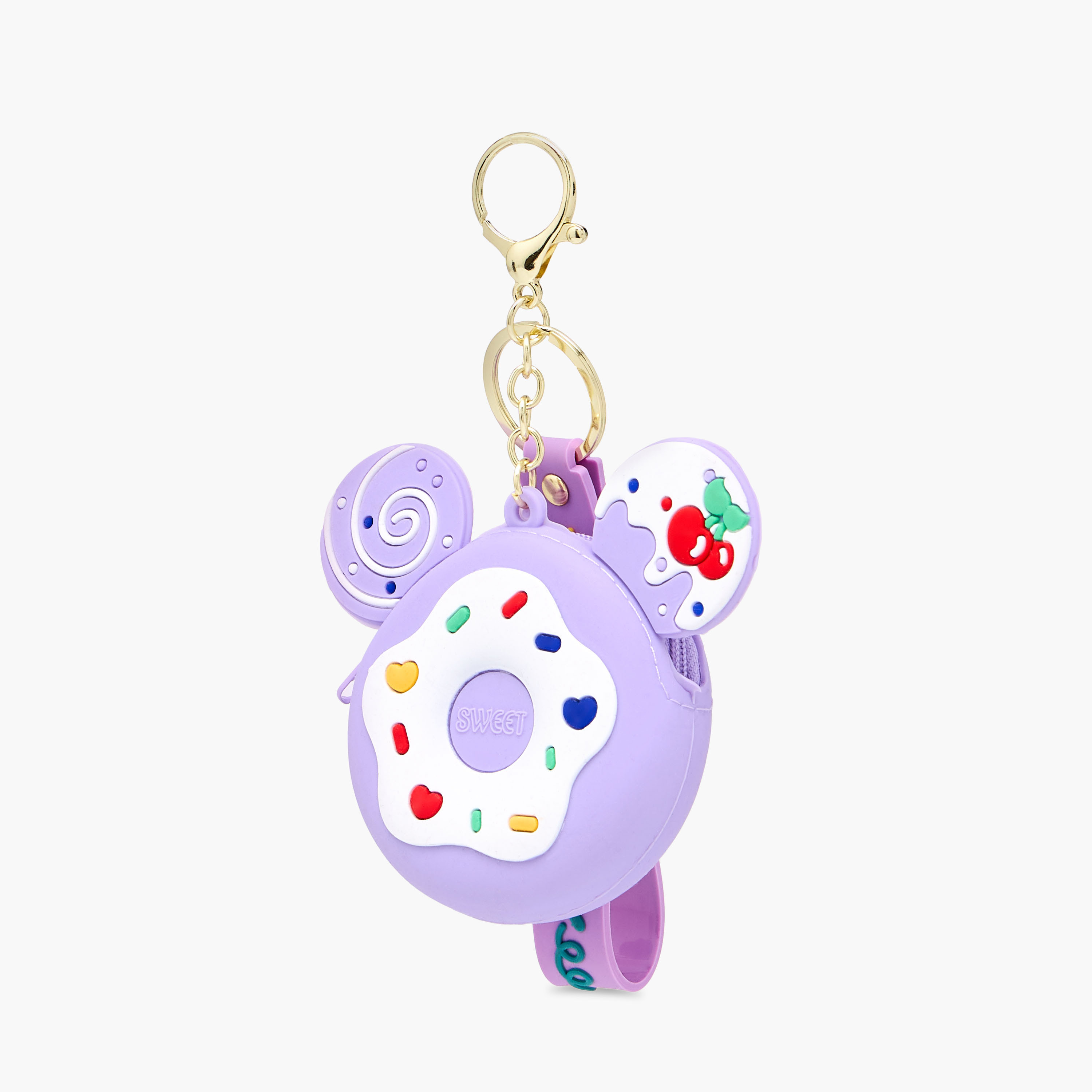 Doughnut Pouch Accent Keychain with Lobster Hook-girls-accessories-keyringsandbagcharms-image-1