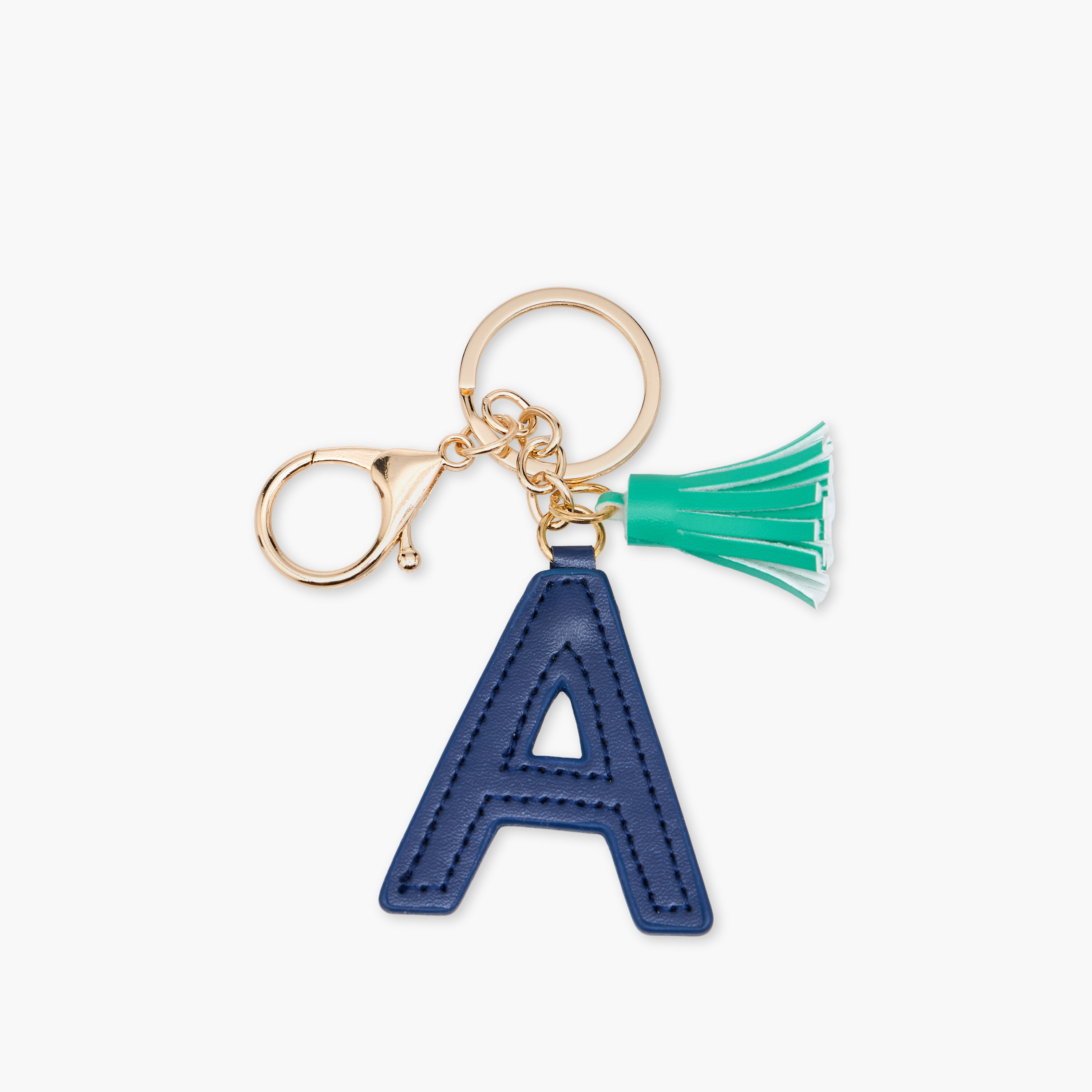 Initial "A" Accent Keychain with Lobster Hook and Tassel Charm-girls-accessories-keyringsandbagcharms-image-2