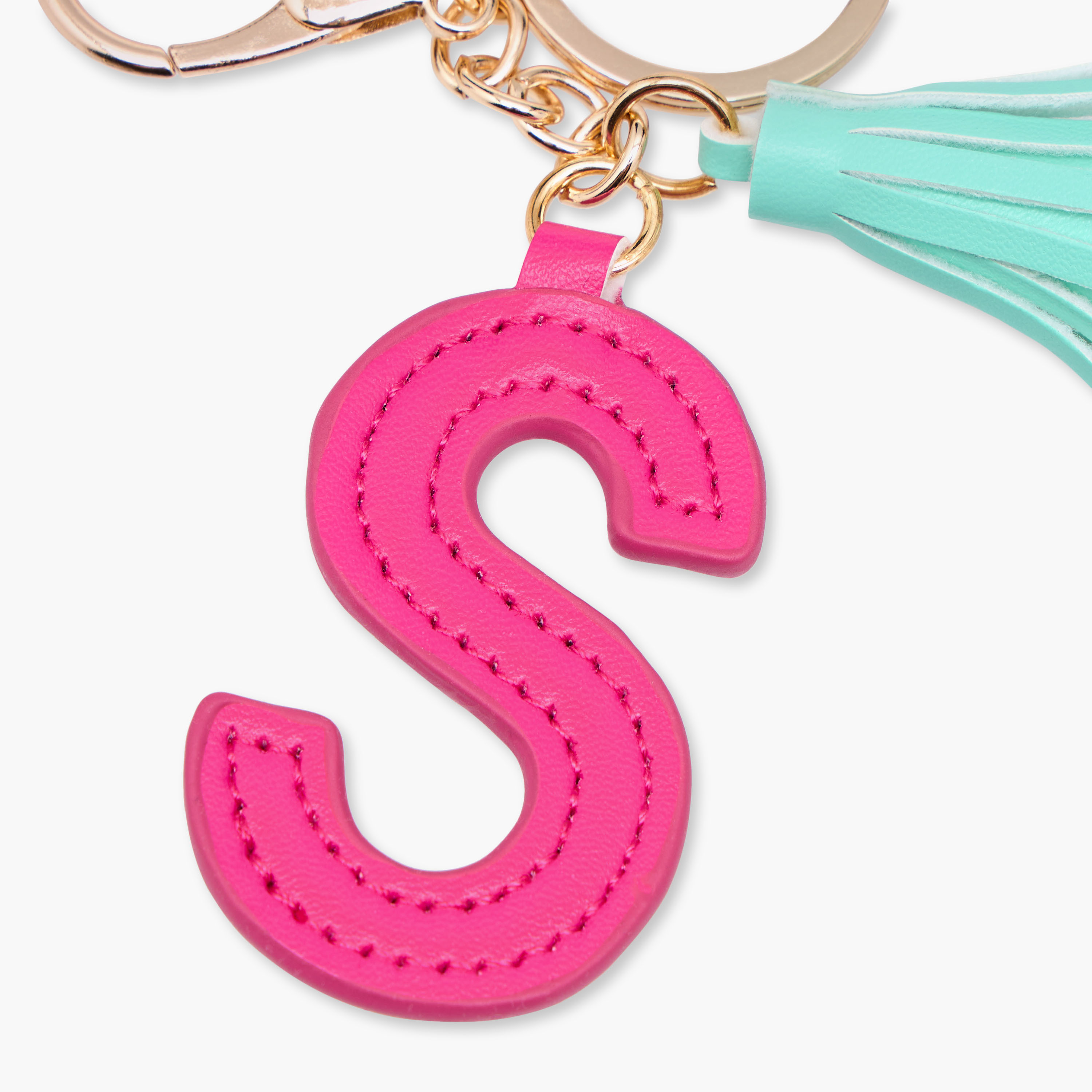 Initial "S" Accent Keychain with Lobster Hook and Tassel Charm-girls-accessories-keyringsandbagcharms-image-3