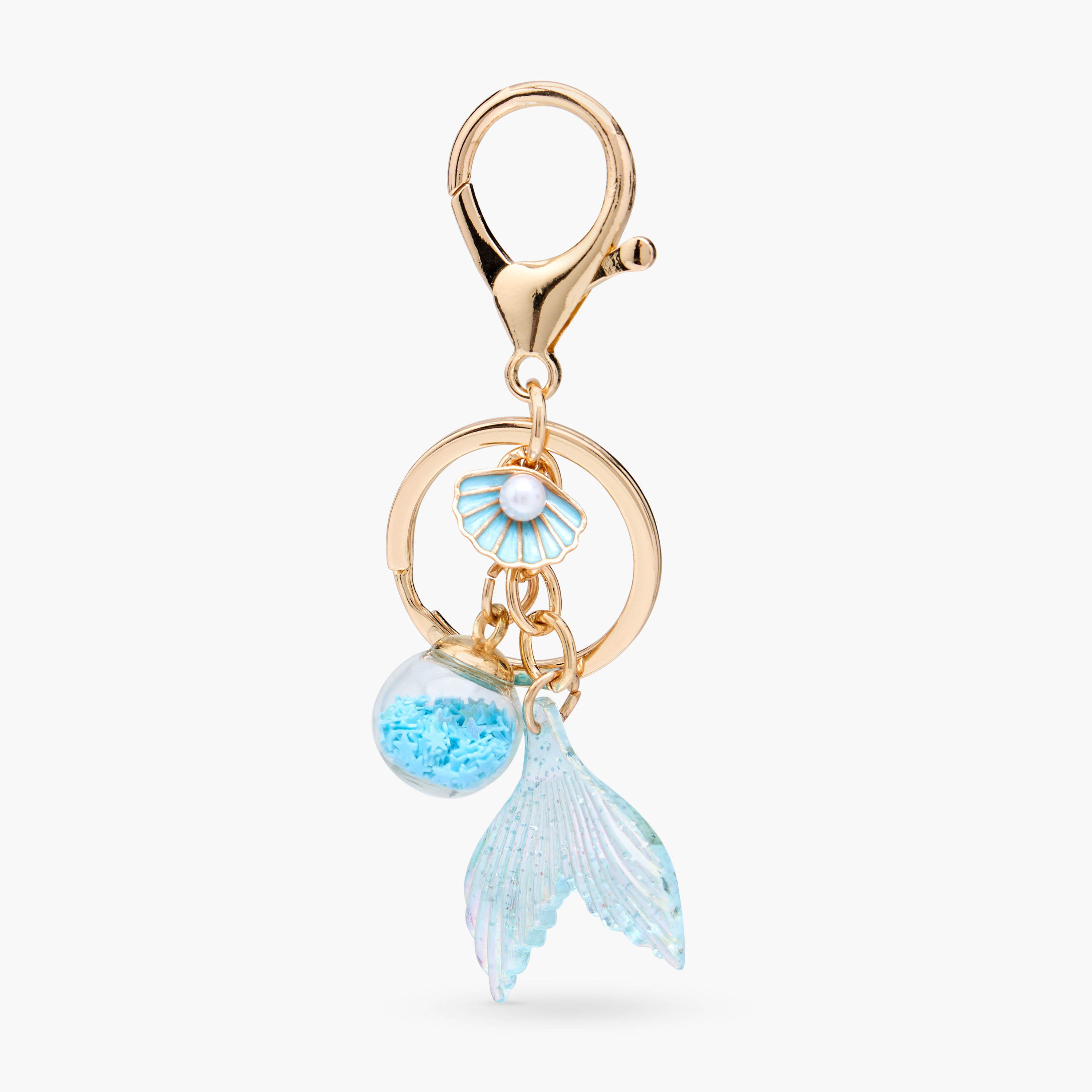 Mermaid Tail Accent Keychain with Lobster Hook-girls-accessories-keyringsandbagcharms-image-1